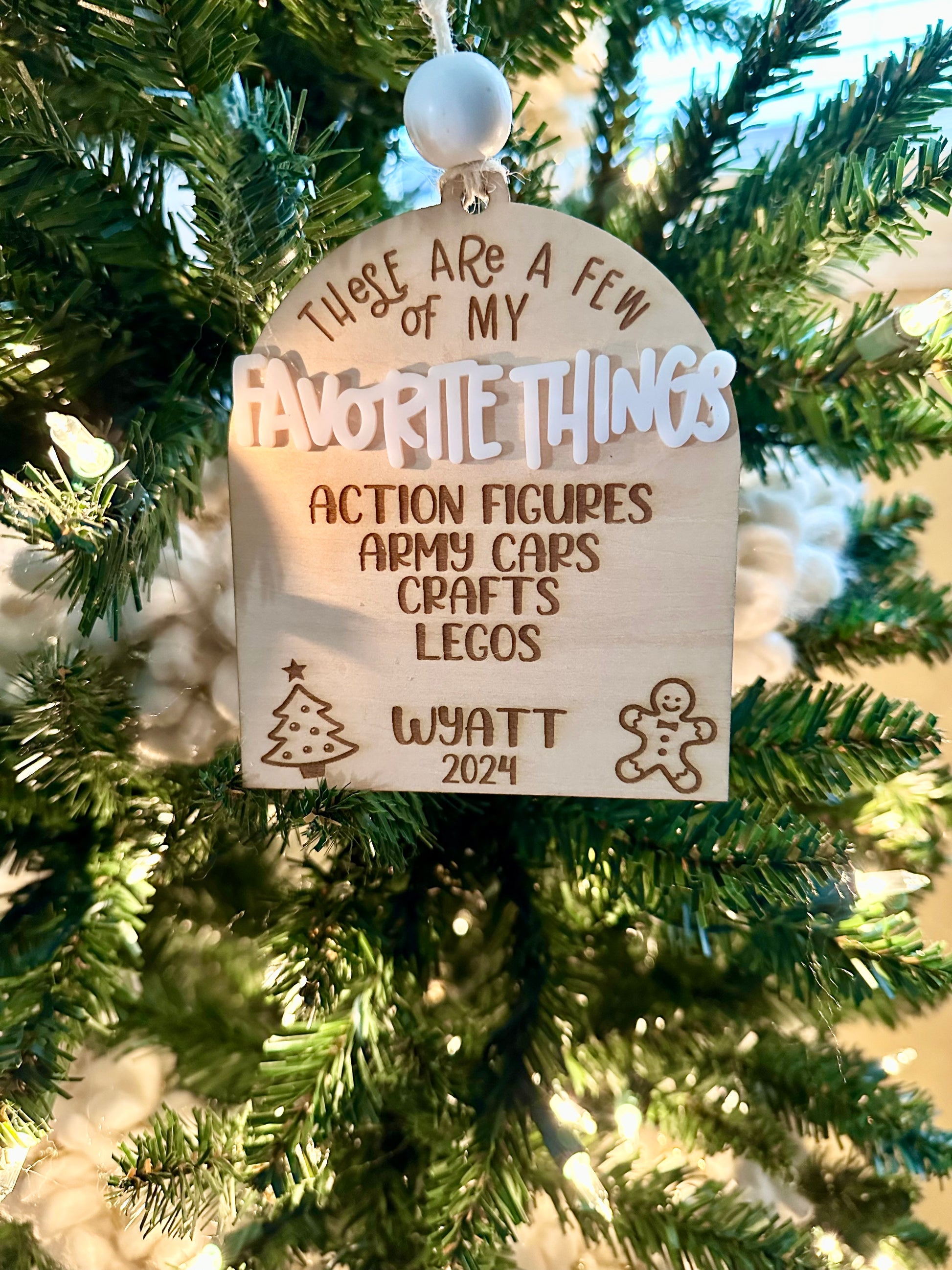 Kids Ornaments/ My favorite Things Personalized