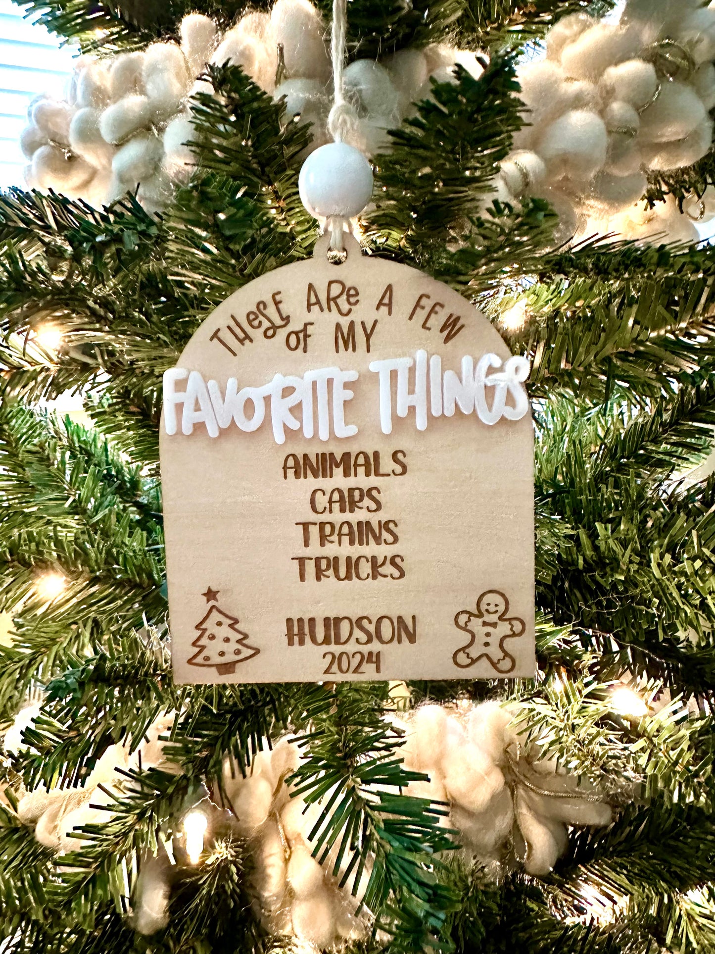 Kids Ornaments/ My favorite Things Personalized