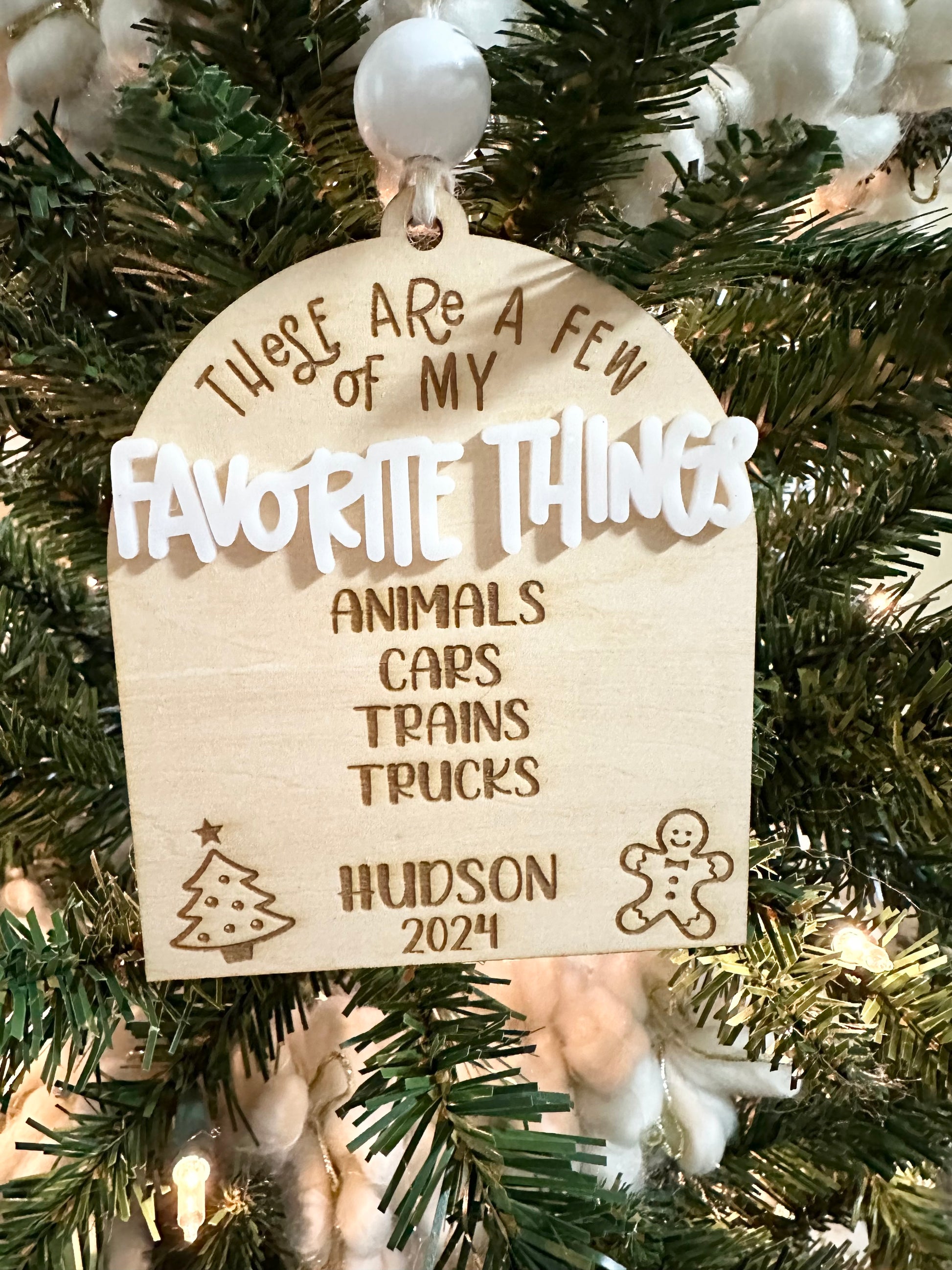 Kids Ornaments/ My favorite Things Personalized
