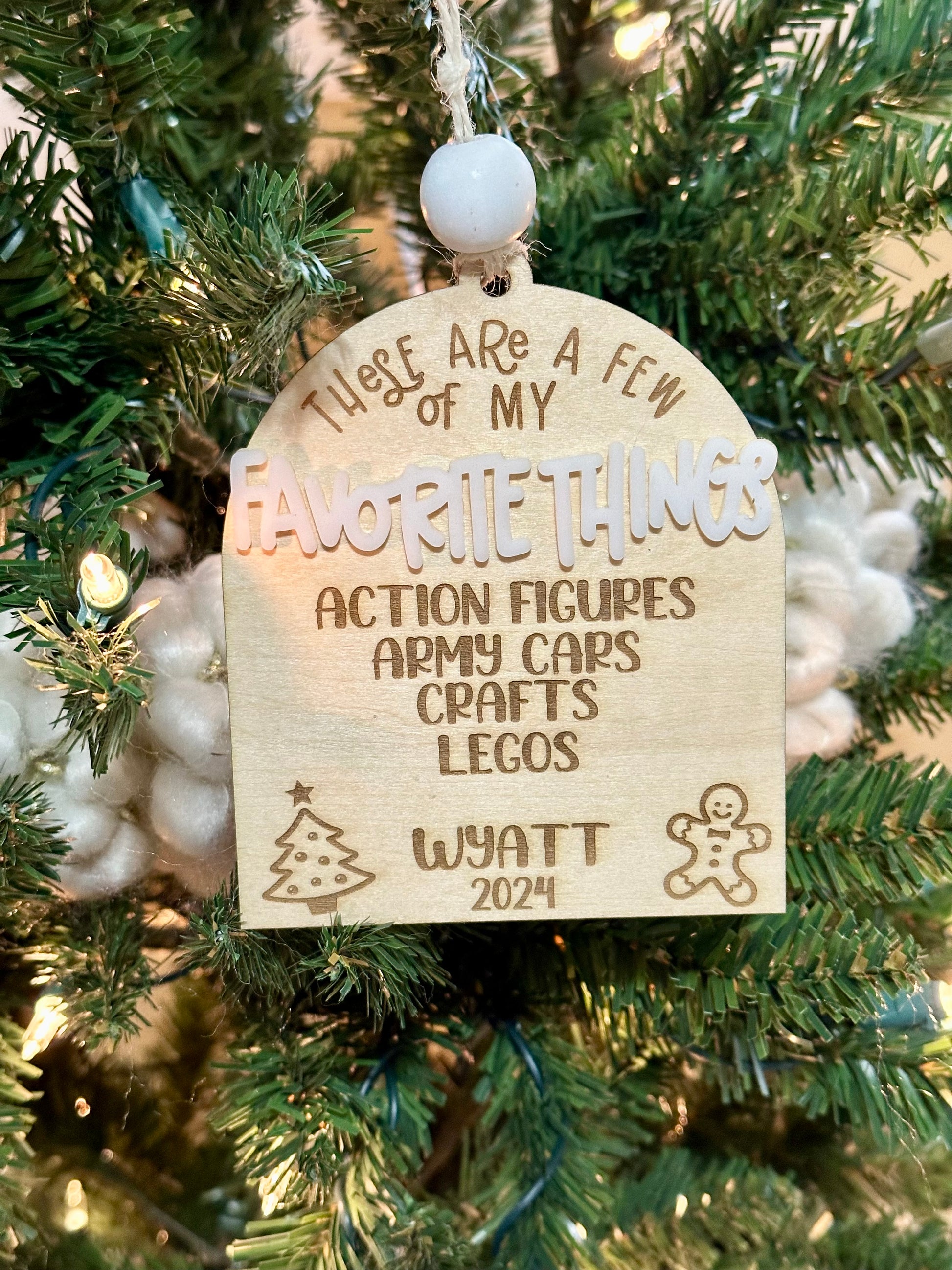 Kids Ornaments/ My favorite Things Personalized
