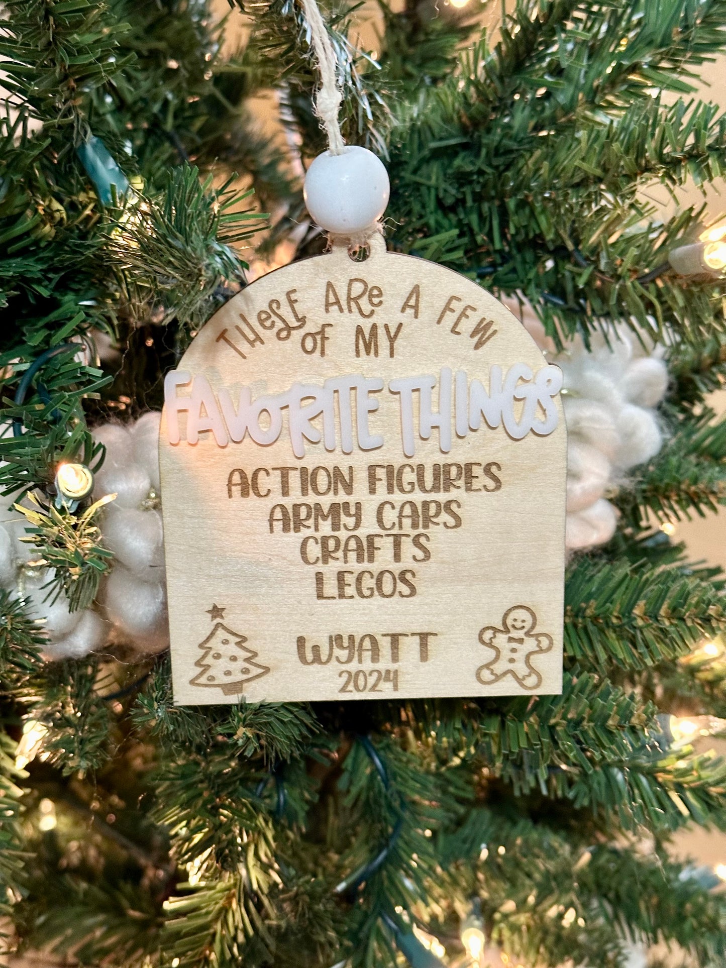 Kids Ornaments/ My favorite Things Personalized