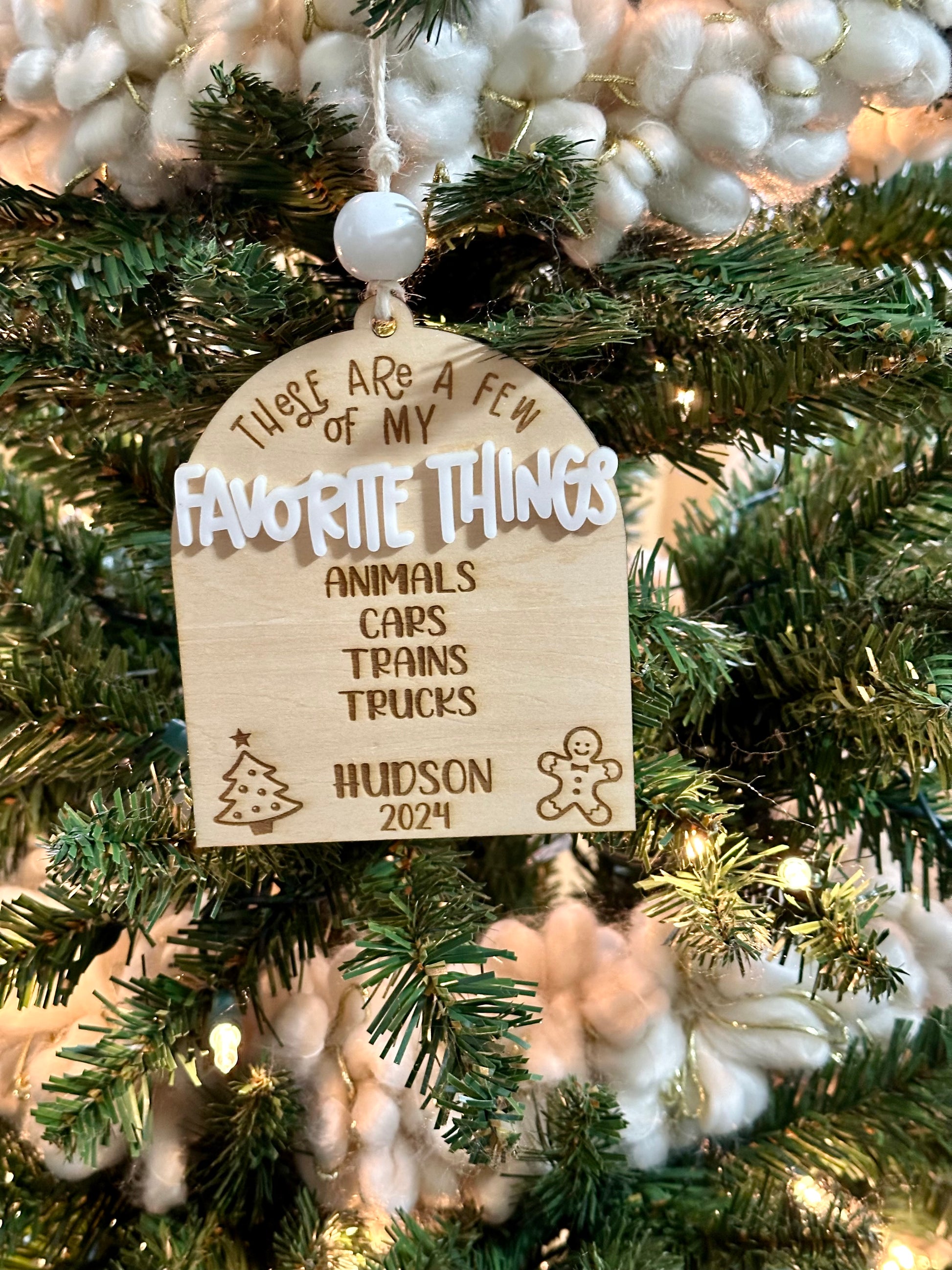 Kids Ornaments/ My favorite Things Personalized