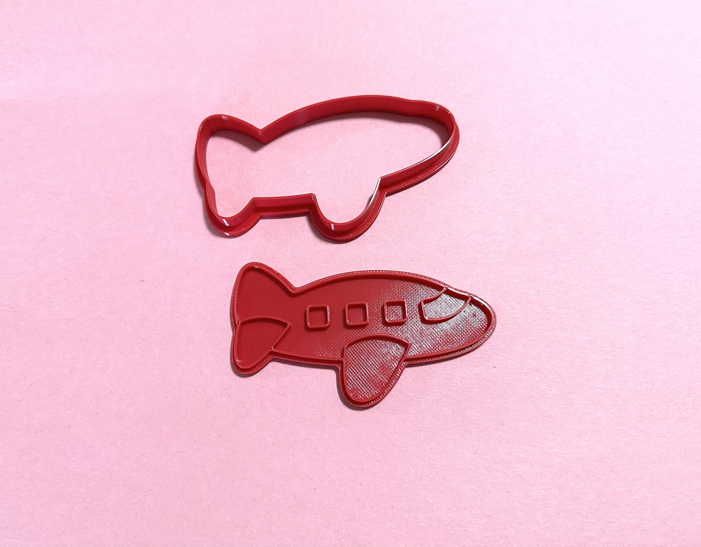 Airplane Cookie Cutter with stamp