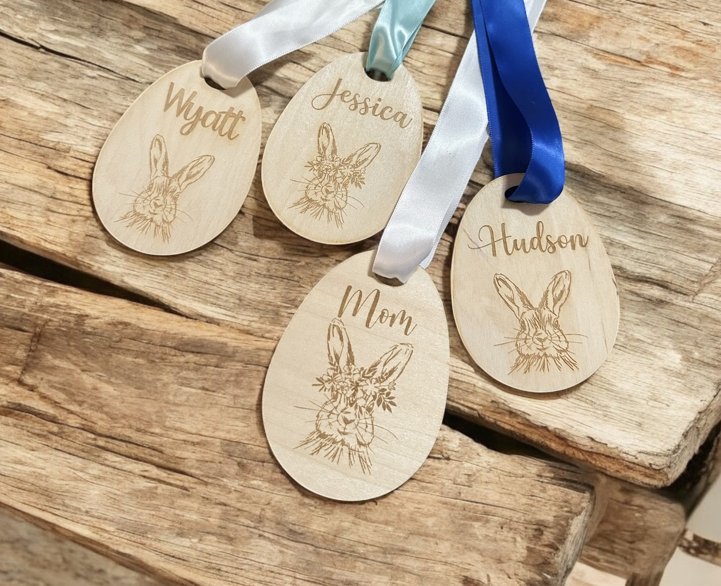 Personlized Easter Basket tag, Custom Laser-Engraved Easter Basket Tags