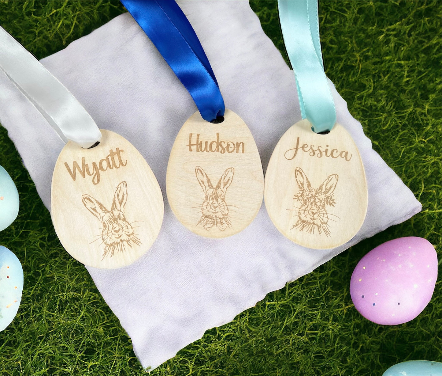 Personlized Easter Basket tag, Custom Laser-Engraved Easter Basket Tags