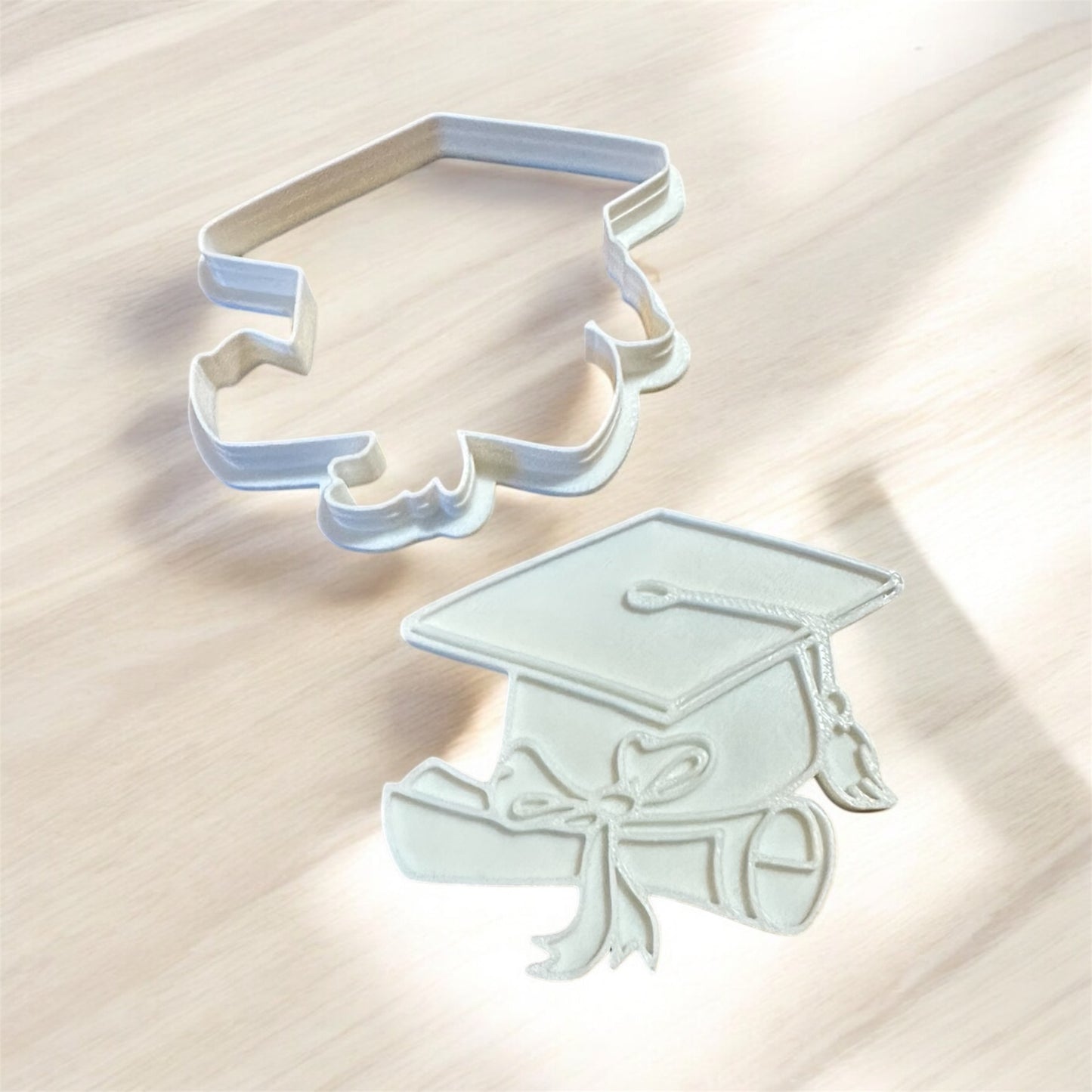 Graduation Cookie Cutter Stamps set of 2, cap and gown and 2025 cookie cutter