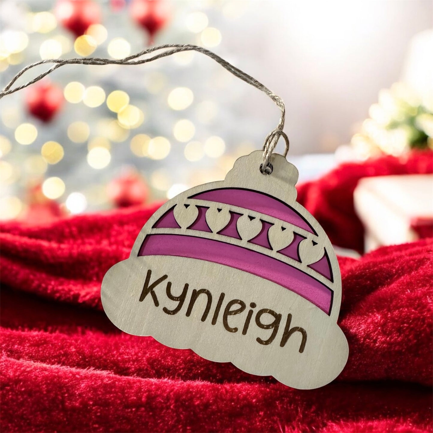 Snow hat personalized Christmas ornament, personalized ornament, Christmas hat kids ornament