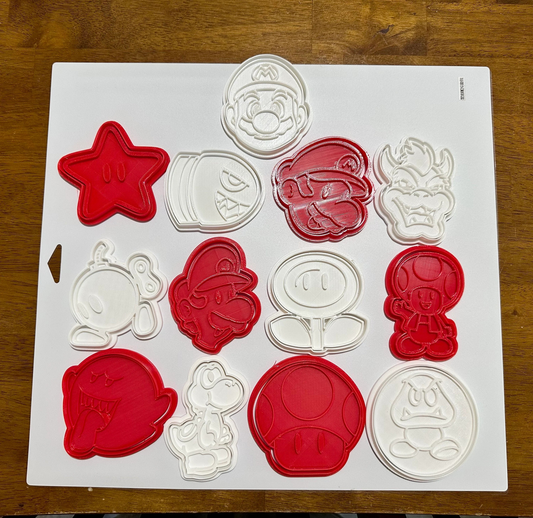 Super Mario inspired cookie cutter set/set of 13