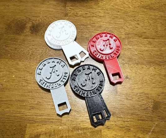 2 Universal Alabama Car Seat Belt Buckle Clip/Alabama Roll Tide keychain