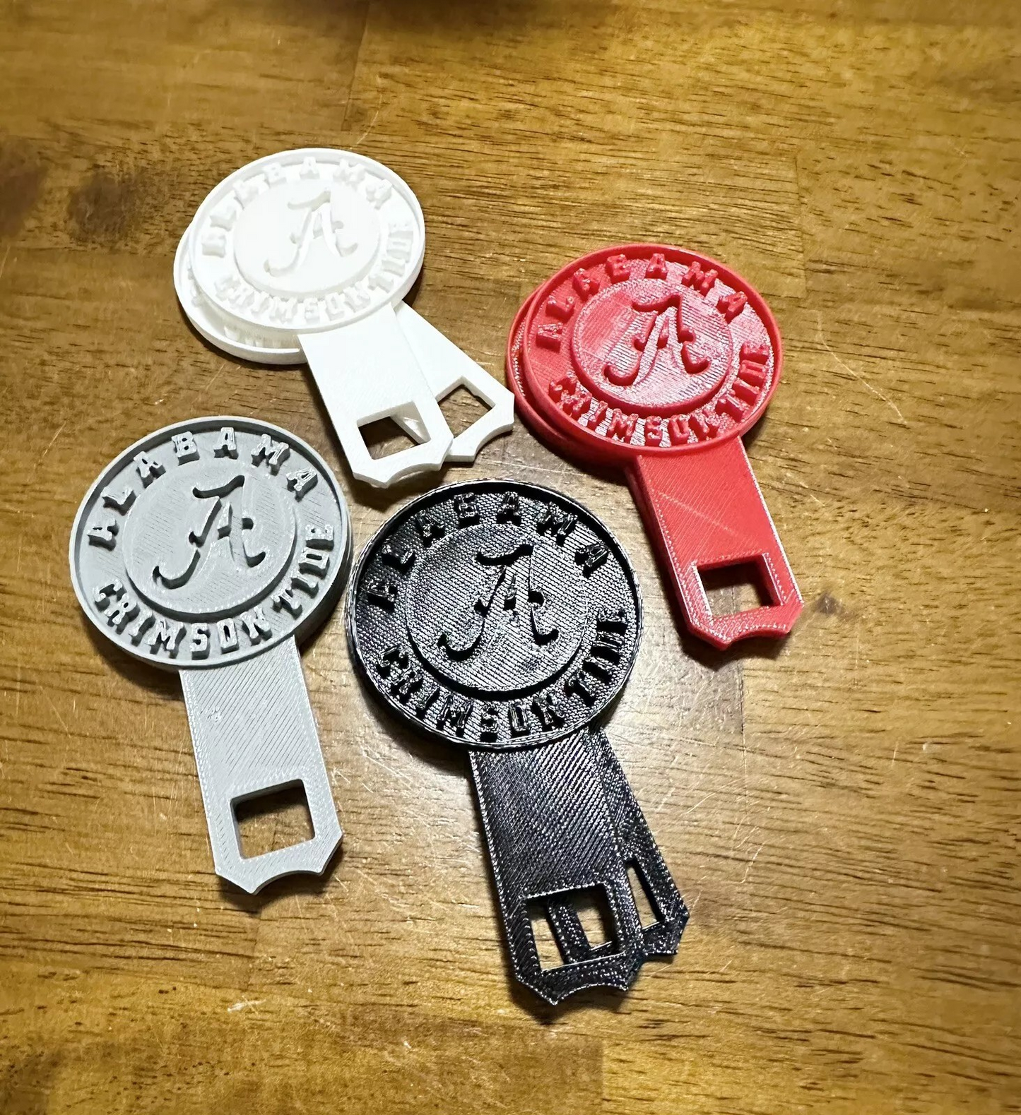 2 Universal Alabama Car Seat Belt Buckle Clip/Alabama Roll Tide keychain