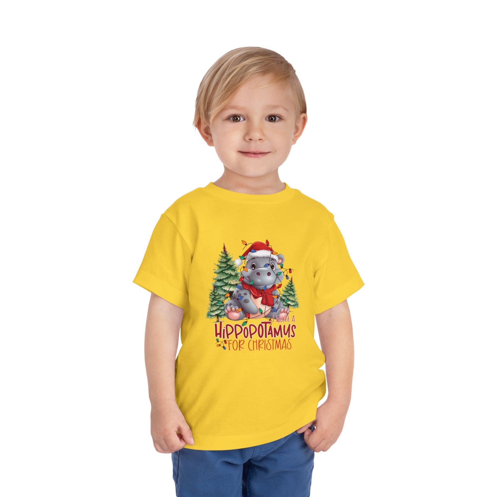 I want a hippopotamus for Christmas Toddler Short Sleeve Tee/ Bella Canvas Soft Toddler tee