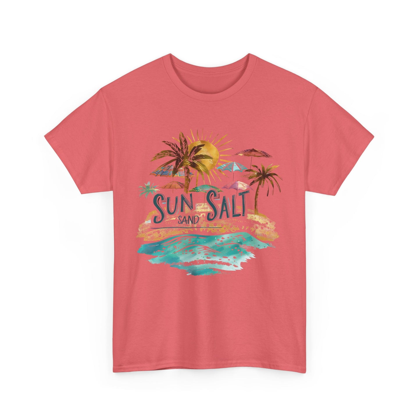 Sun, Salt & Sand Unisex Heavy Cotton Tee - Beach Lovers Shirt, Vacation T-Shirt, Summer Style