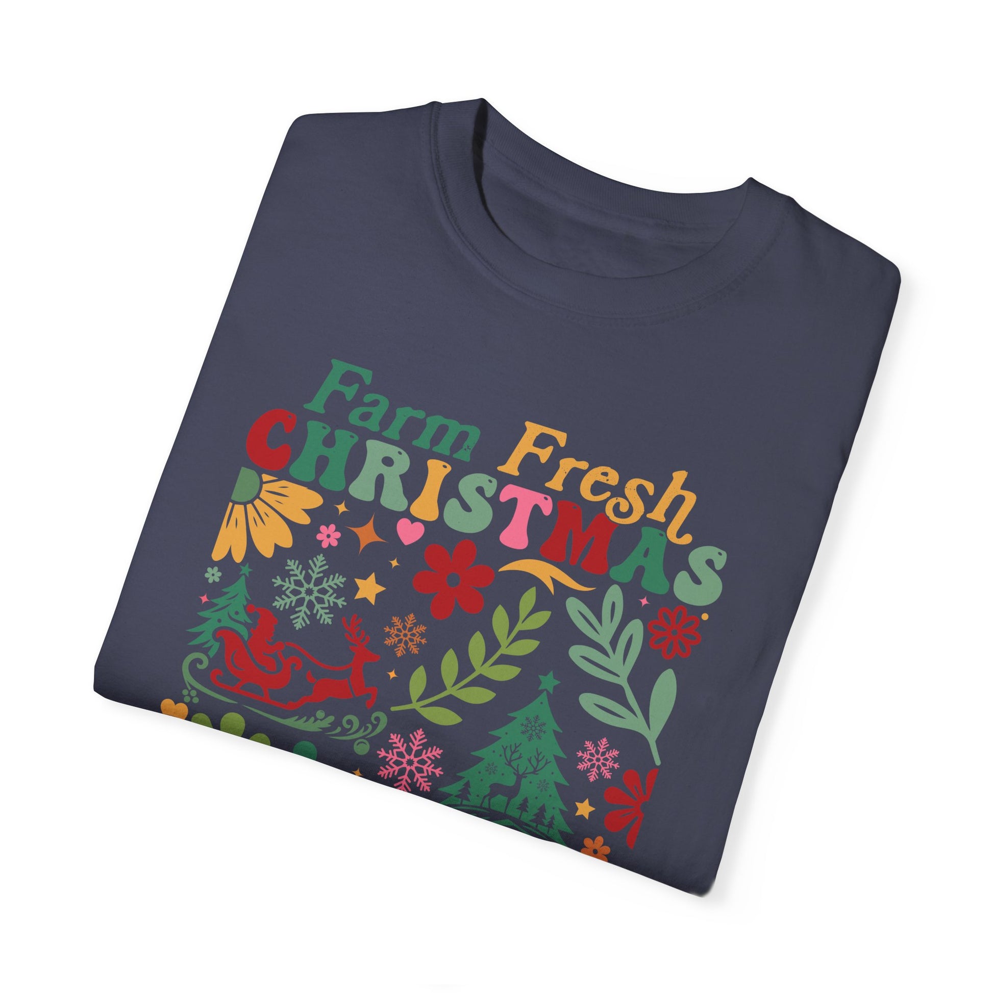Farm Fresh Retro Christmas Unisex Comfort Color T-shirt