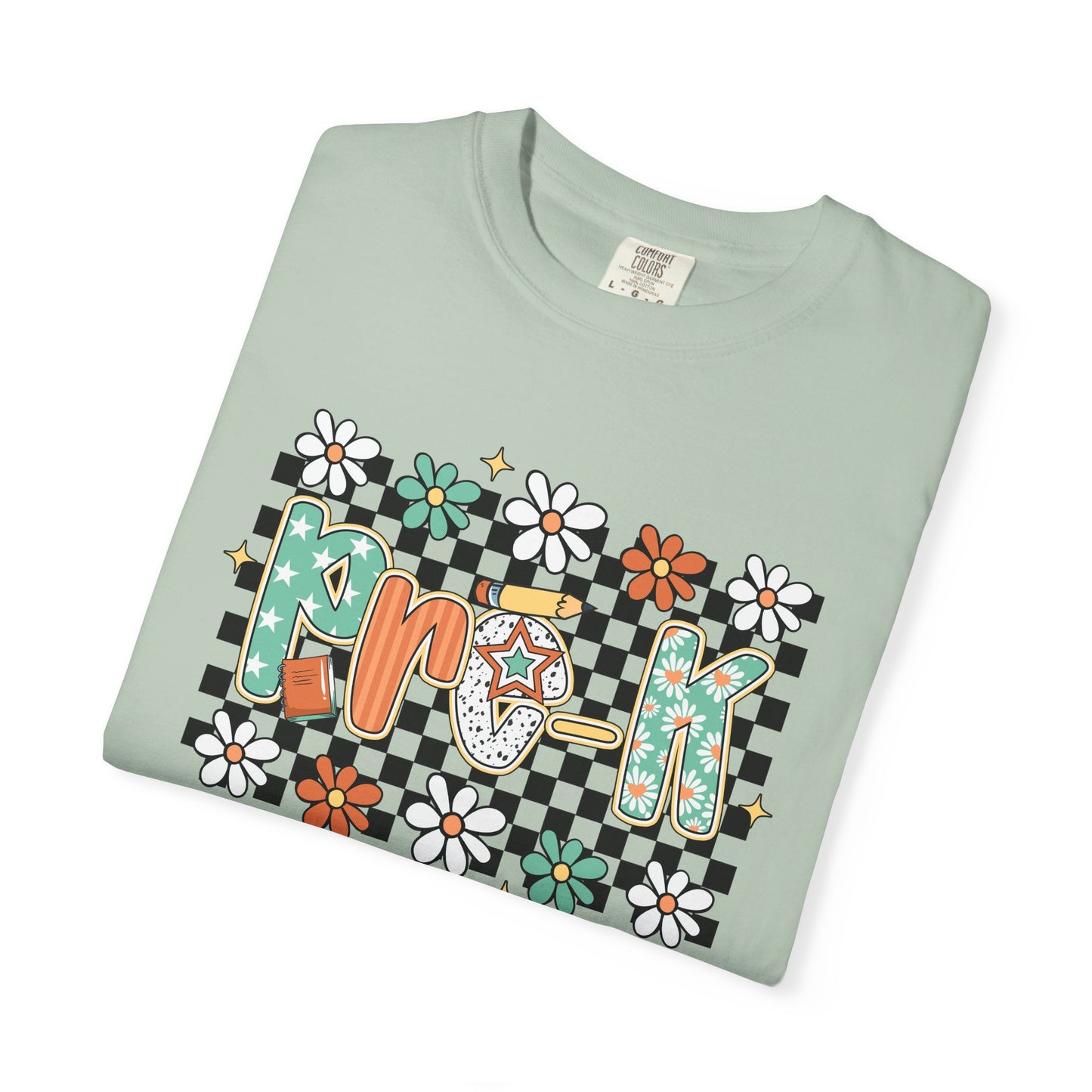 Prek Teacher Retro Shirt, Teacher Gift Tee, Unisex Garment-Dyed T-shirt, Teacher Appreciation Shirt