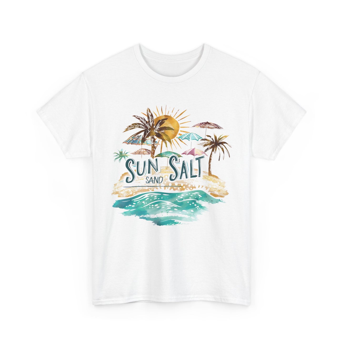 Sun, Salt & Sand Unisex Heavy Cotton Tee - Beach Lovers Shirt, Vacation T-Shirt, Summer Style