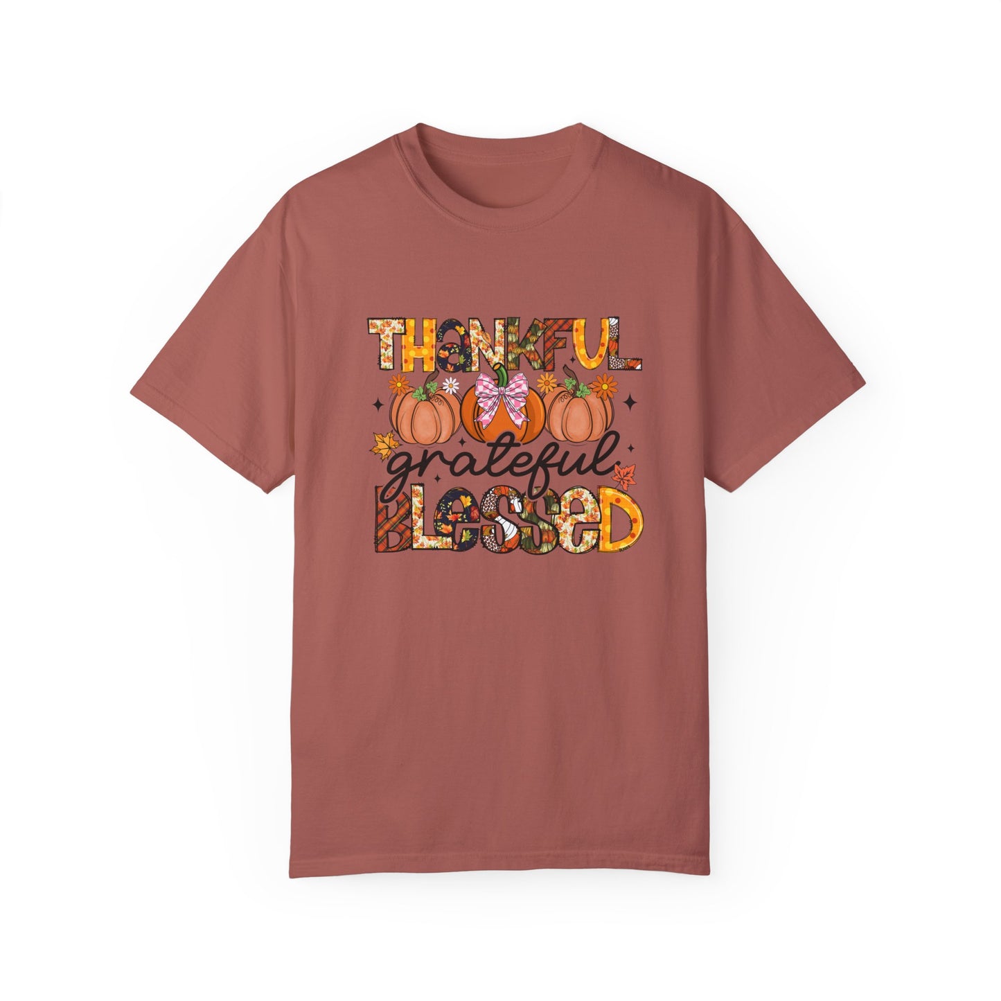Thankful Grateful Blessed Unisex Garment-Dyed T-shirt