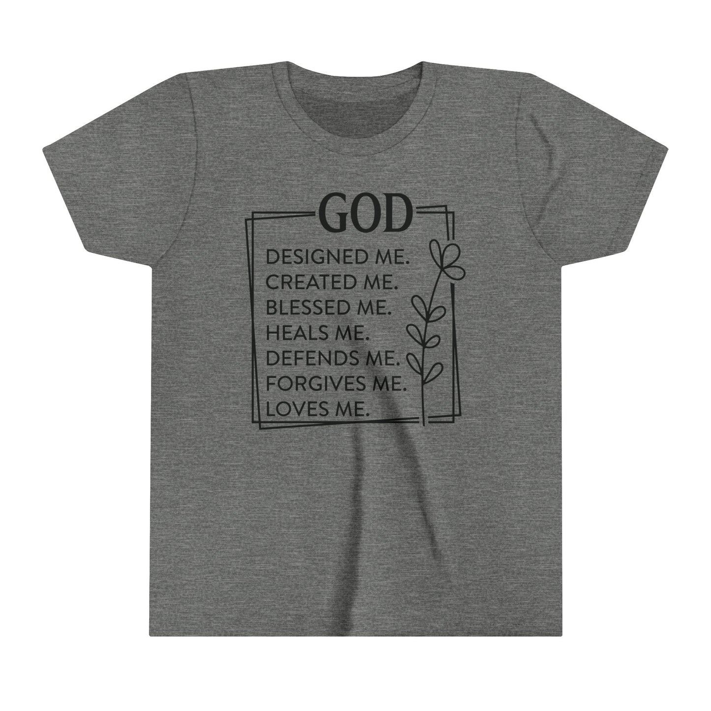 God Created Me Youth Short Sleeve Tee