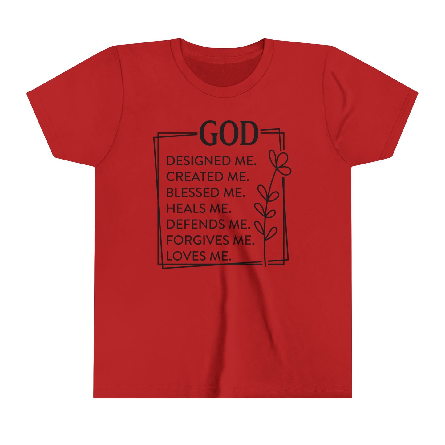 God Created Me Youth Short Sleeve Tee