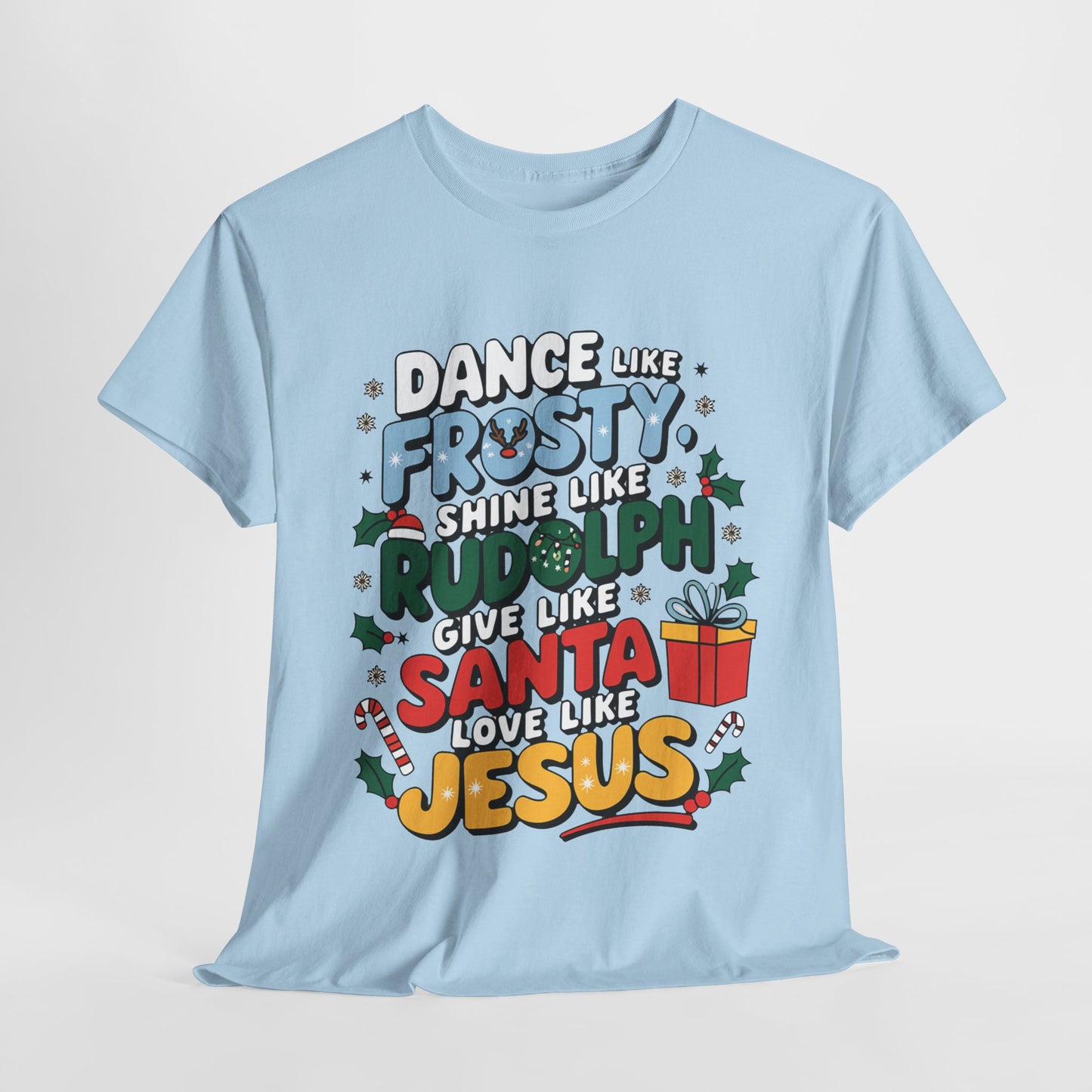 Holiday Unisex Heavy Cotton Tee/Christmas Tee/Dance like Frosty/Christmas Retro Shirt