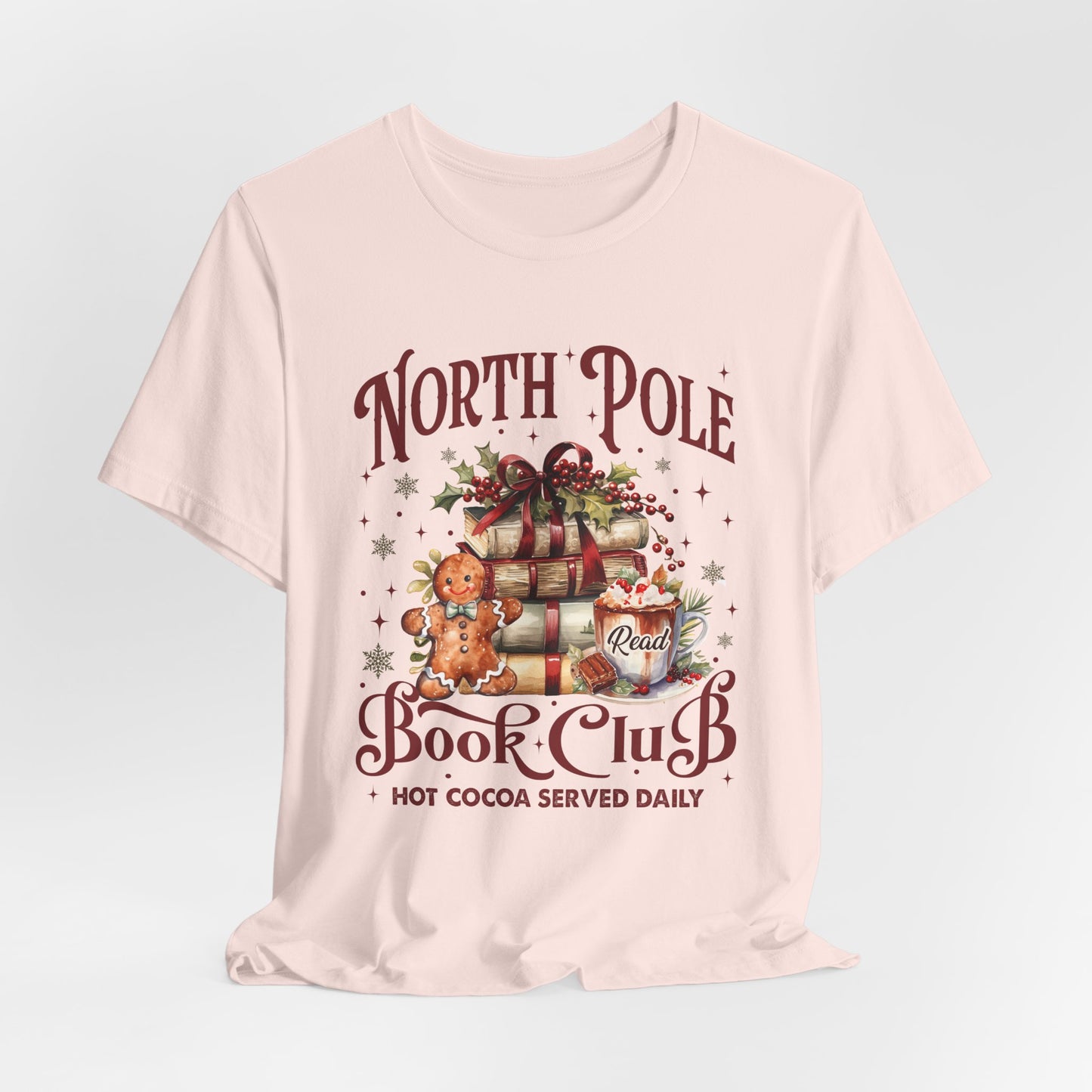 Christmas Bella Canvas Tee/North Pole T-Shirt/Reading t-shirt/Christmas Reading Tee/Book Club T-Shirt