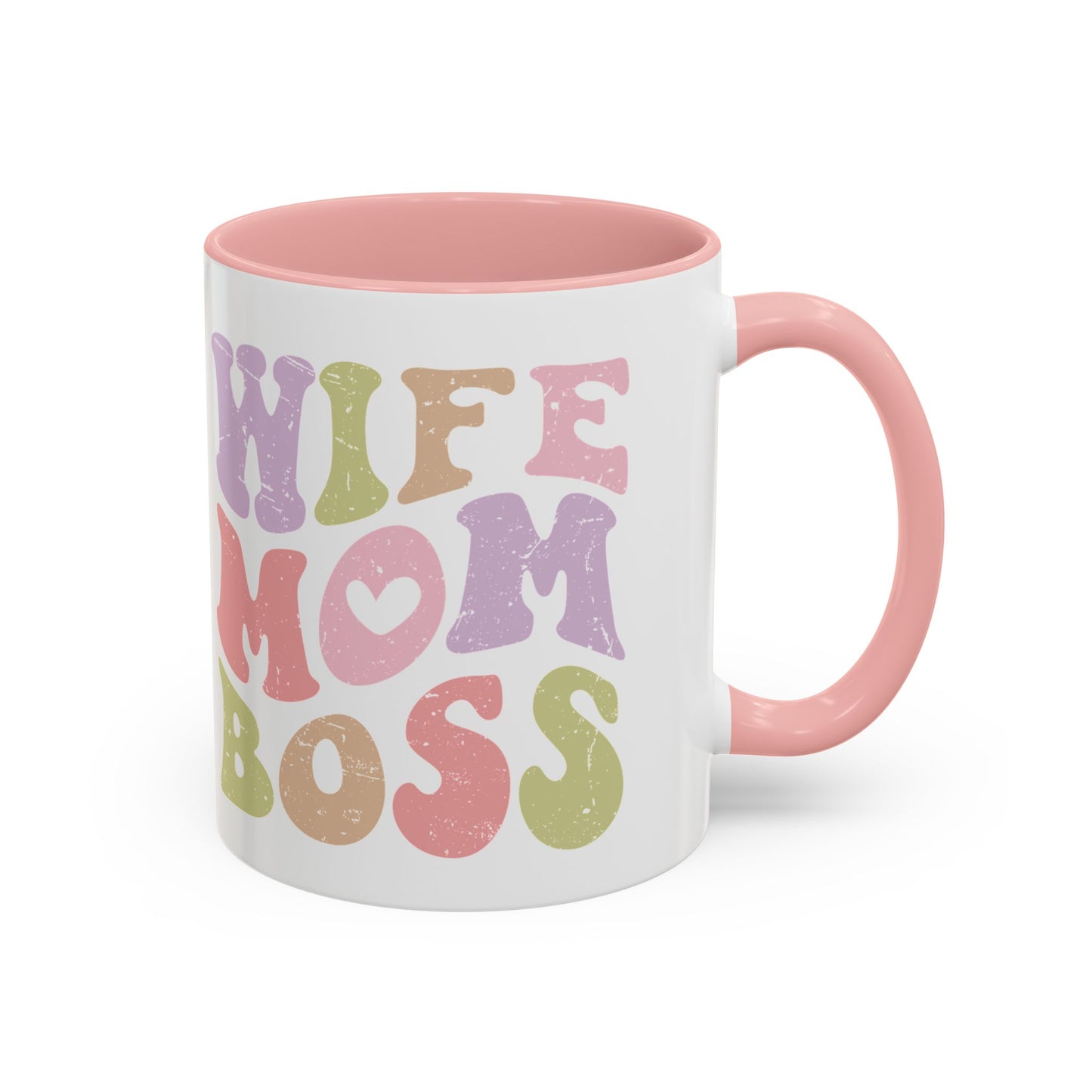 Wife Mom Boss Accent Coffee Mug, 11oz