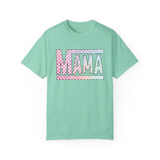Mama Checkered Multi-Color Comfort Color T-Shirt