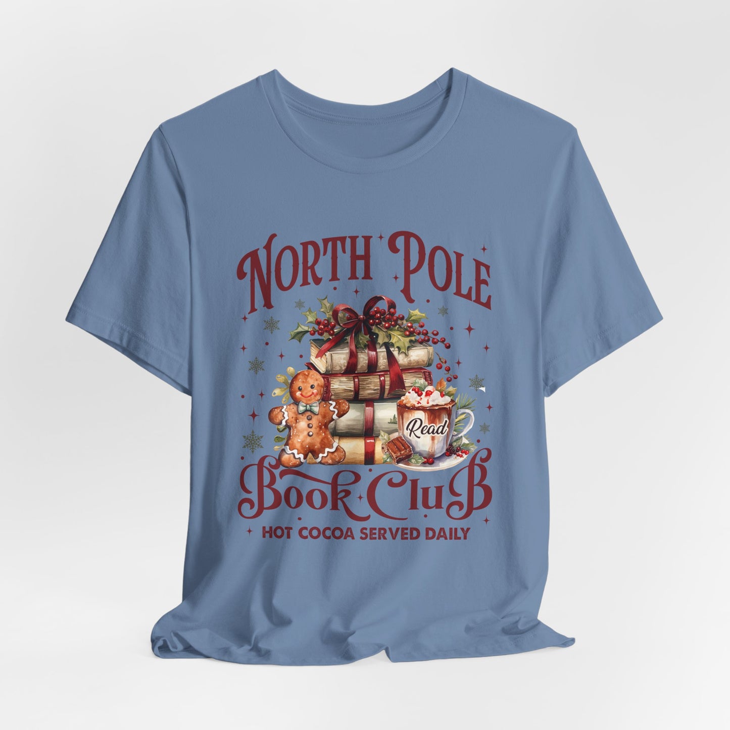 Christmas Bella Canvas Tee/North Pole T-Shirt/Reading t-shirt/Christmas Reading Tee/Book Club T-Shirt