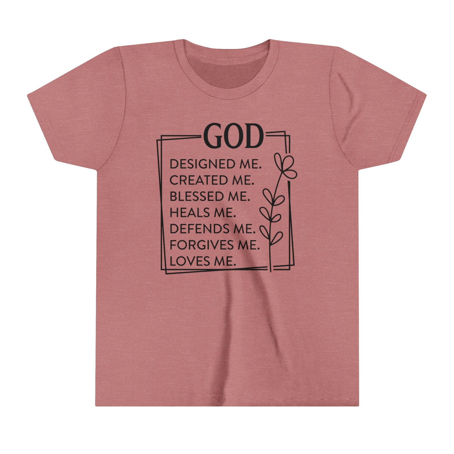 God Created Me Youth Short Sleeve Tee
