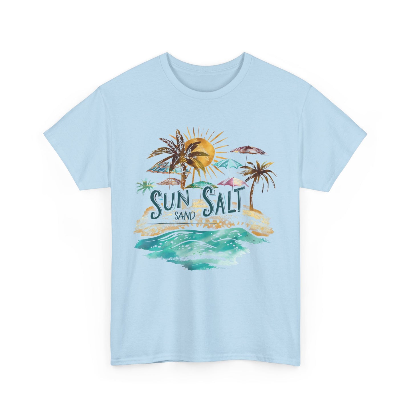 Sun, Salt & Sand Unisex Heavy Cotton Tee - Beach Lovers Shirt, Vacation T-Shirt, Summer Style