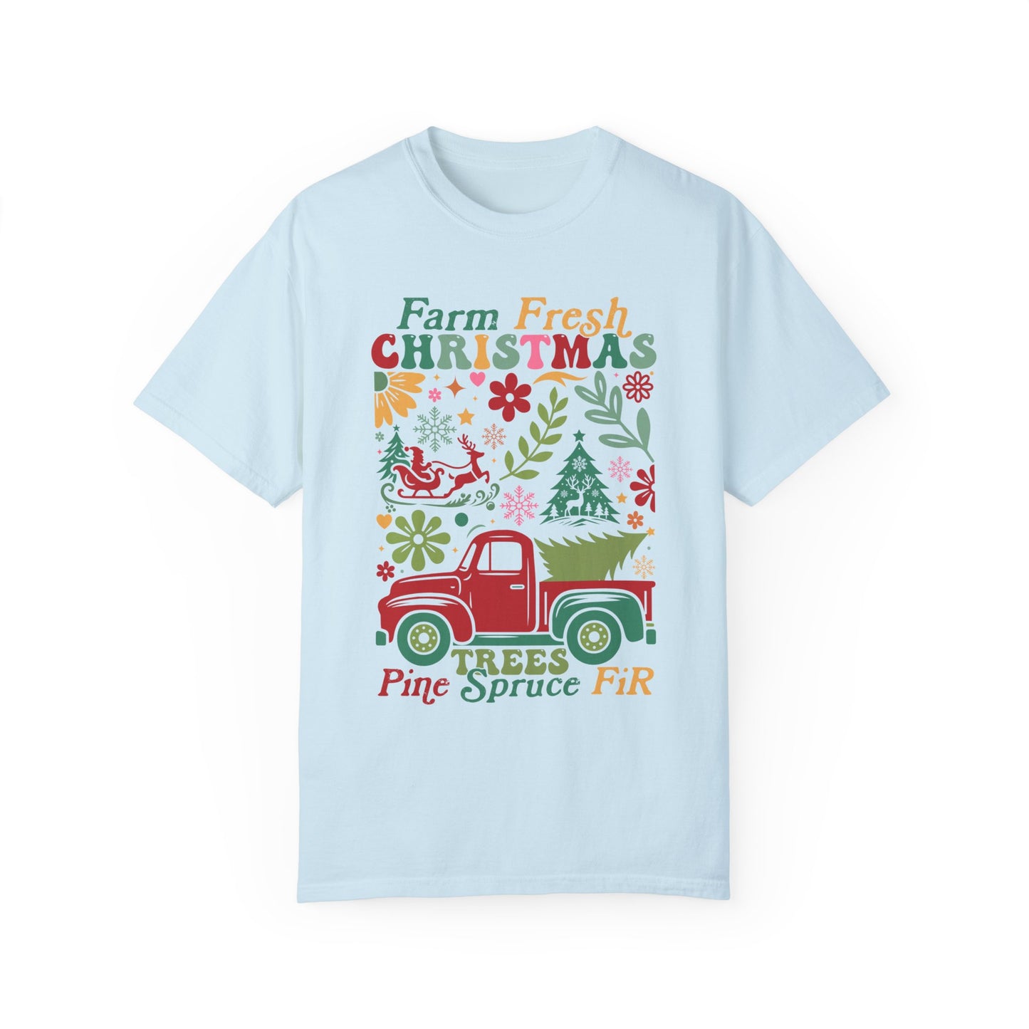 Farm Fresh Retro Christmas Unisex Comfort Color T-shirt