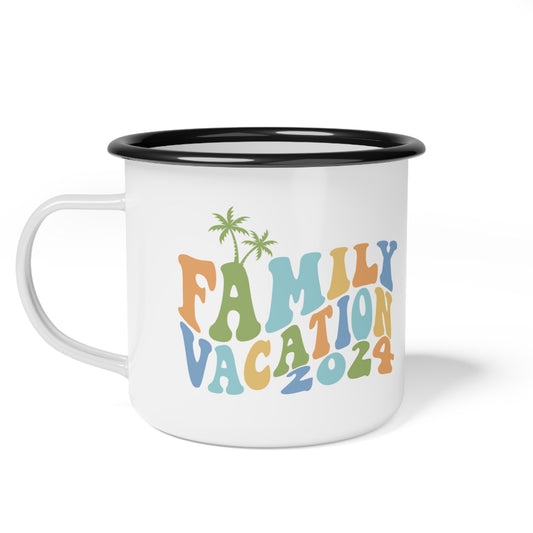 Family Vacation 2024 Enamel Camp Coffee Cup