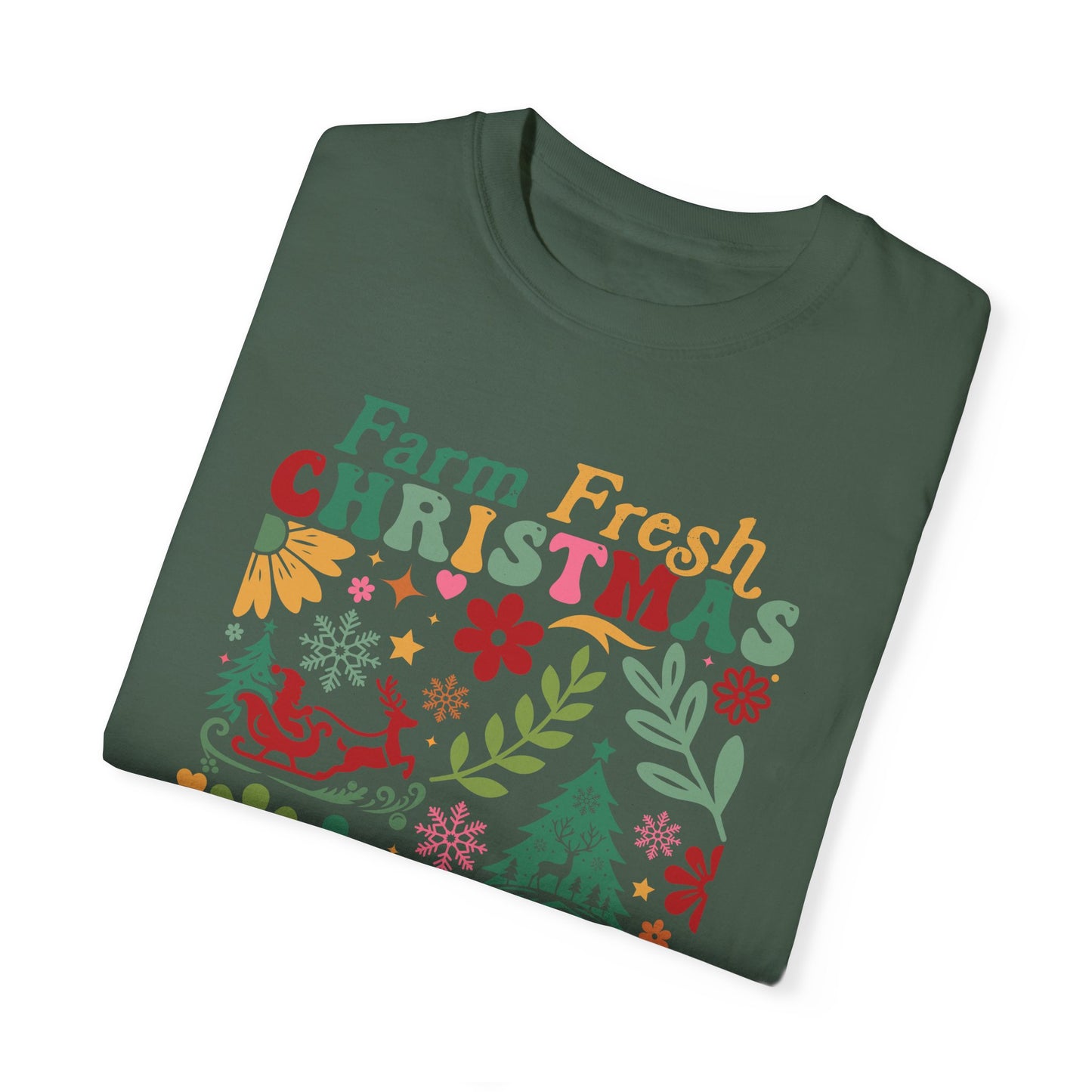 Farm Fresh Retro Christmas Unisex Comfort Color T-shirt