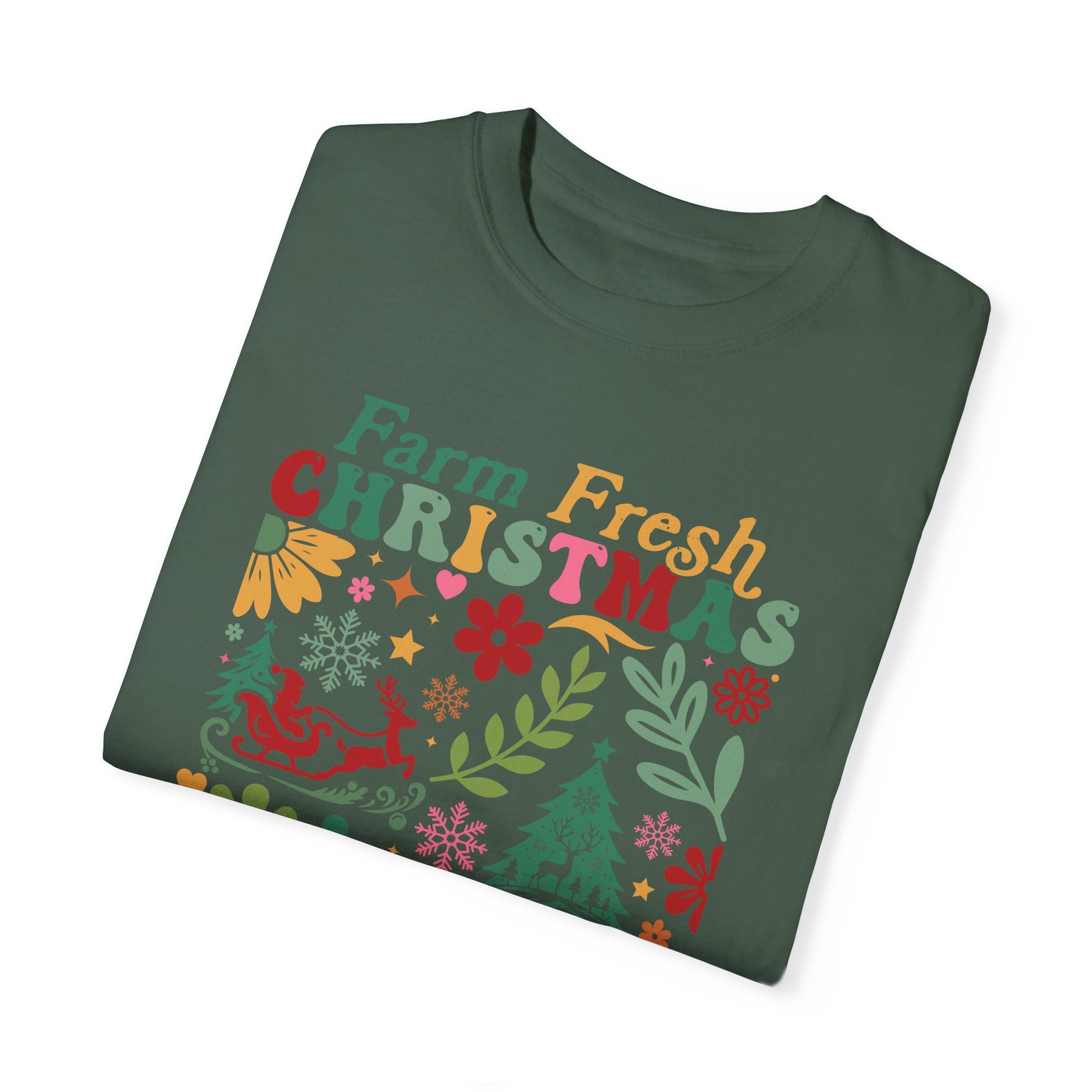 Farm Fresh Retro Christmas Unisex Comfort Color T-shirt