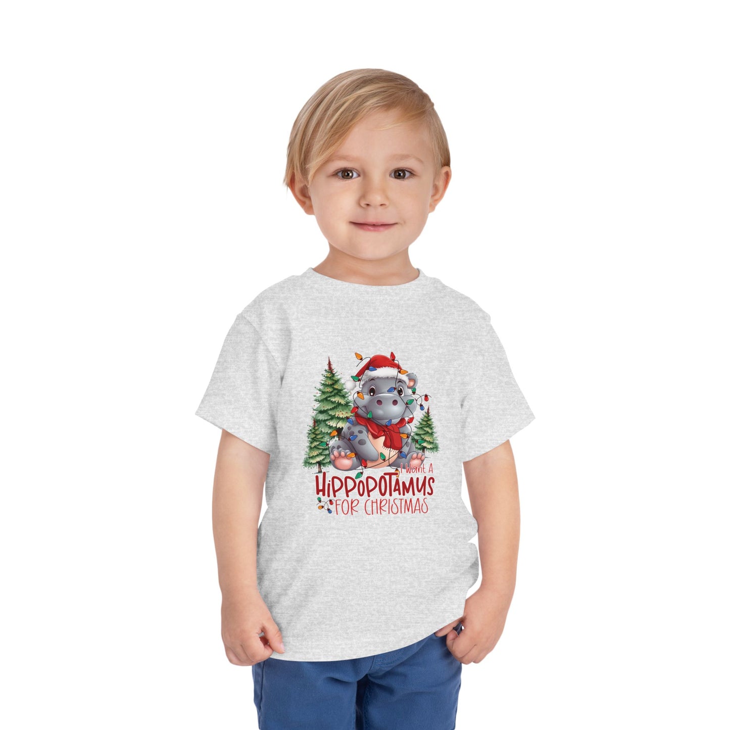 I want a hippopotamus for Christmas Toddler Short Sleeve Tee/ Bella Canvas Soft Toddler tee