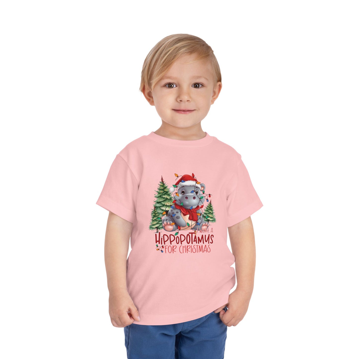 I want a hippopotamus for Christmas Toddler Short Sleeve Tee/ Bella Canvas Soft Toddler tee