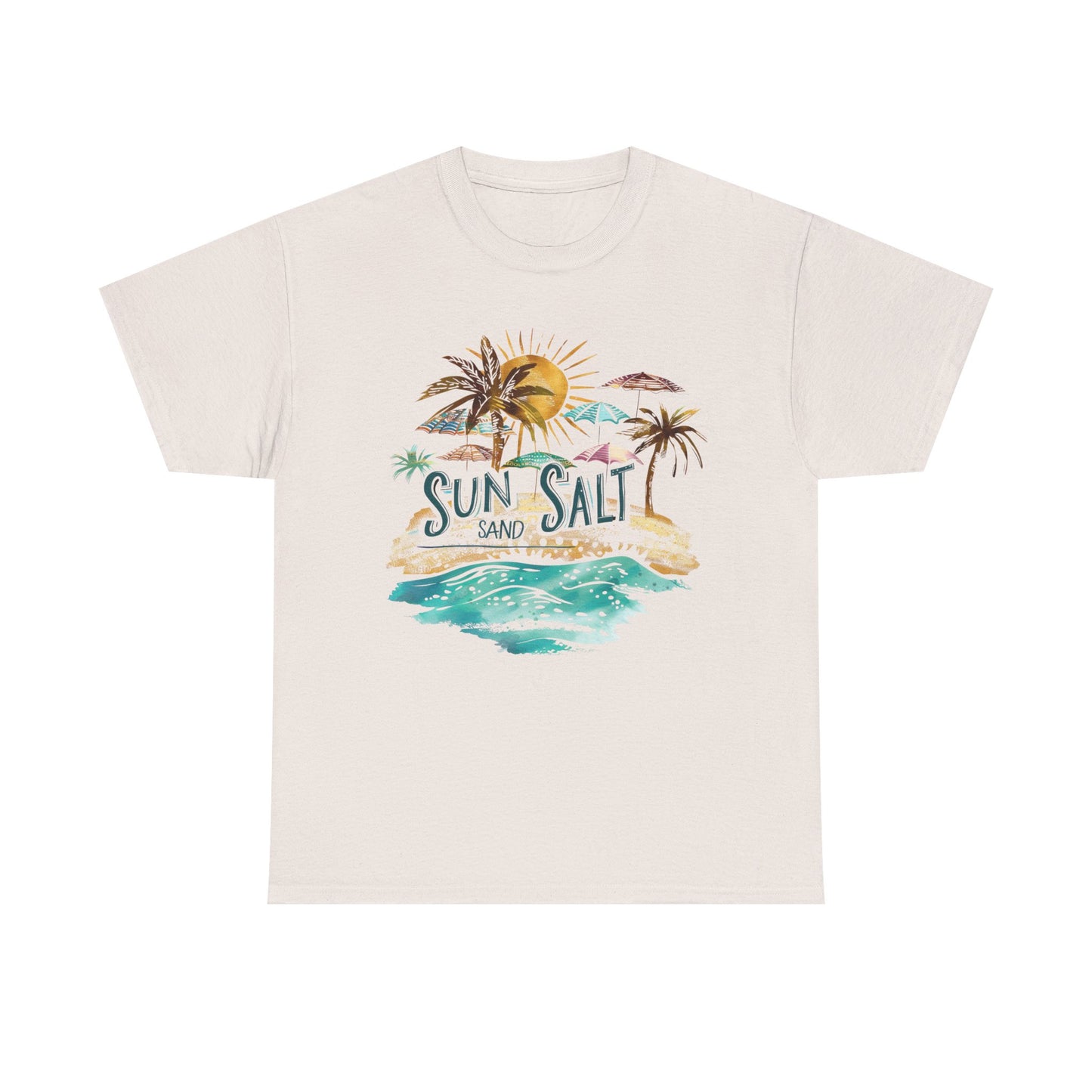 Sun, Salt & Sand Unisex Heavy Cotton Tee - Beach Lovers Shirt, Vacation T-Shirt, Summer Style