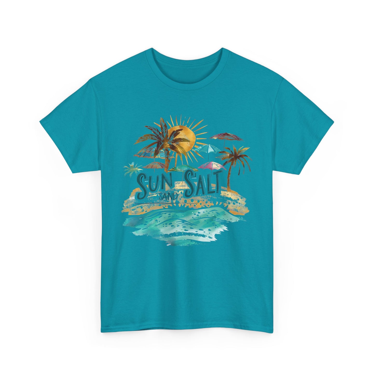 Sun, Salt & Sand Unisex Heavy Cotton Tee - Beach Lovers Shirt, Vacation T-Shirt, Summer Style