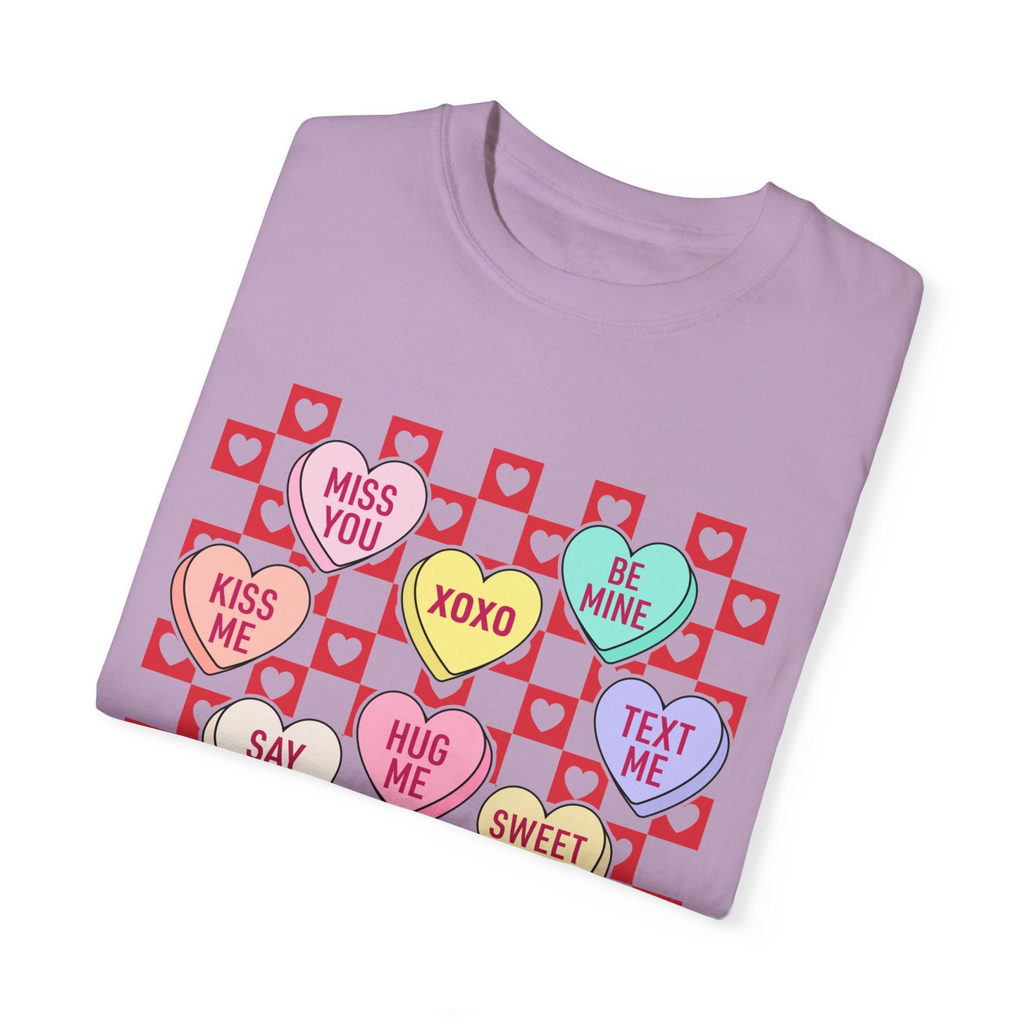 Valentines Day Unisex Garment-Dyed T-shirt, Love Heart Tee, Romantic Gift Shirt, Red Valentine Apparel, Couples Matching Top