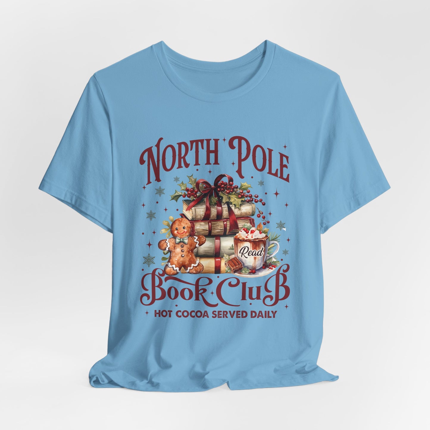 Christmas Bella Canvas Tee/North Pole T-Shirt/Reading t-shirt/Christmas Reading Tee/Book Club T-Shirt