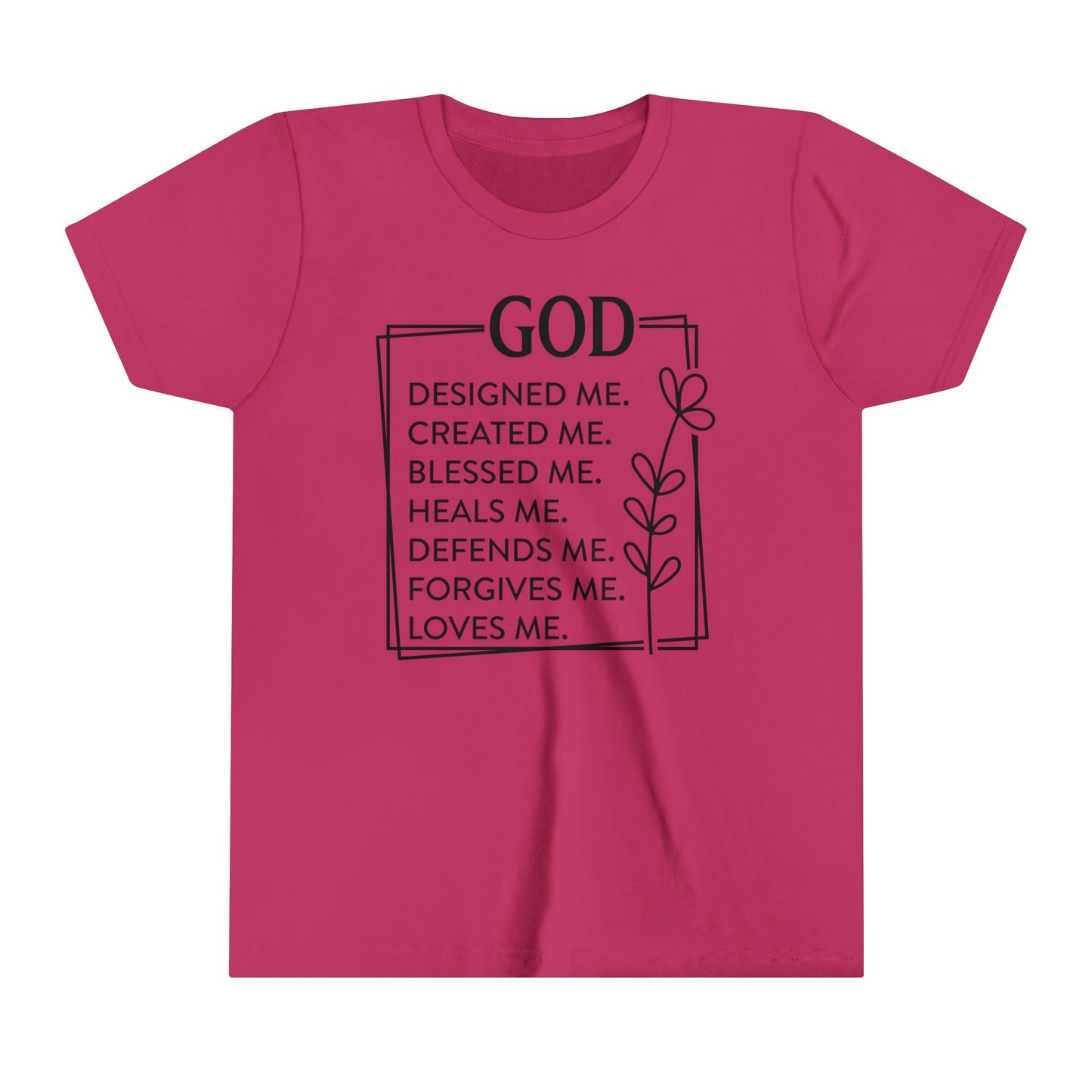 God Created Me Youth Short Sleeve Tee