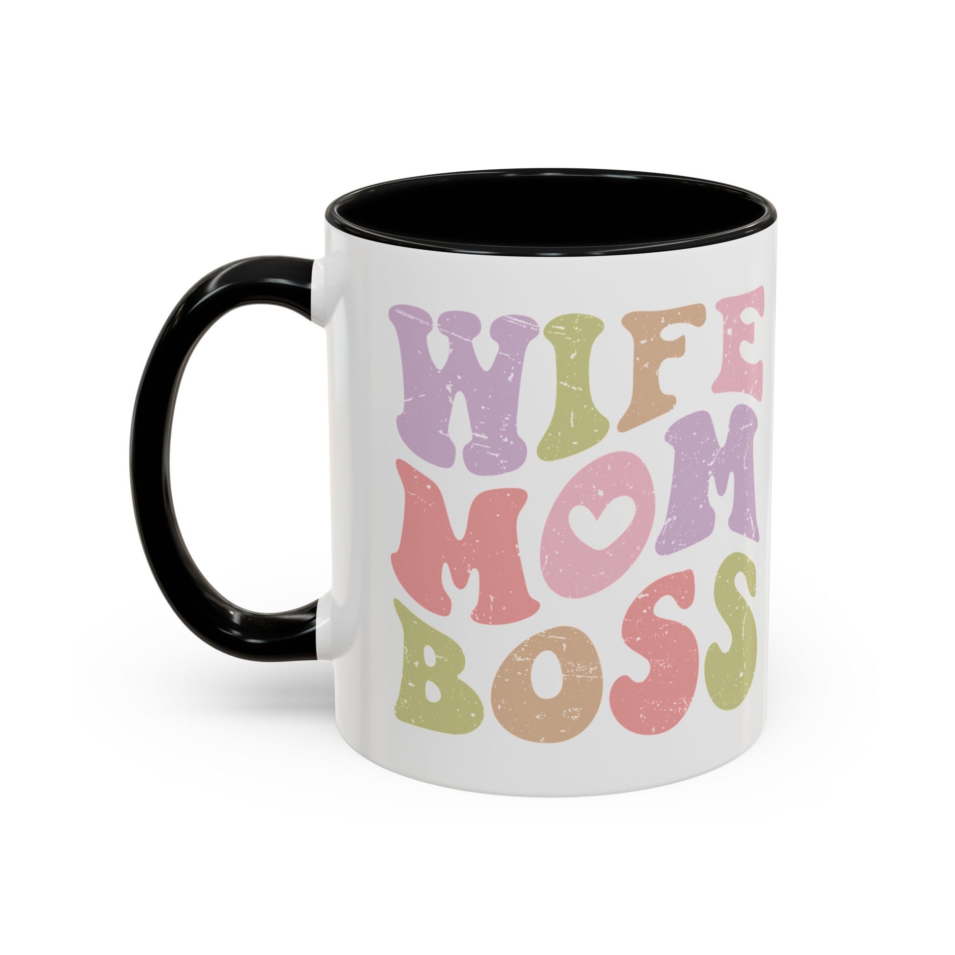 Wife Mom Boss Accent Coffee Mug, 11oz