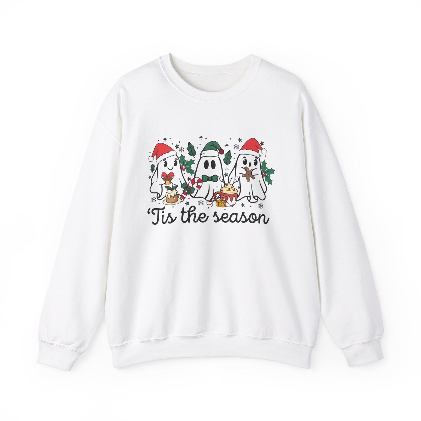 Tis The Season Unisex Heavy Blend™ Crewneck Sweatshirt/ Ghost Christmas Sweatshirt