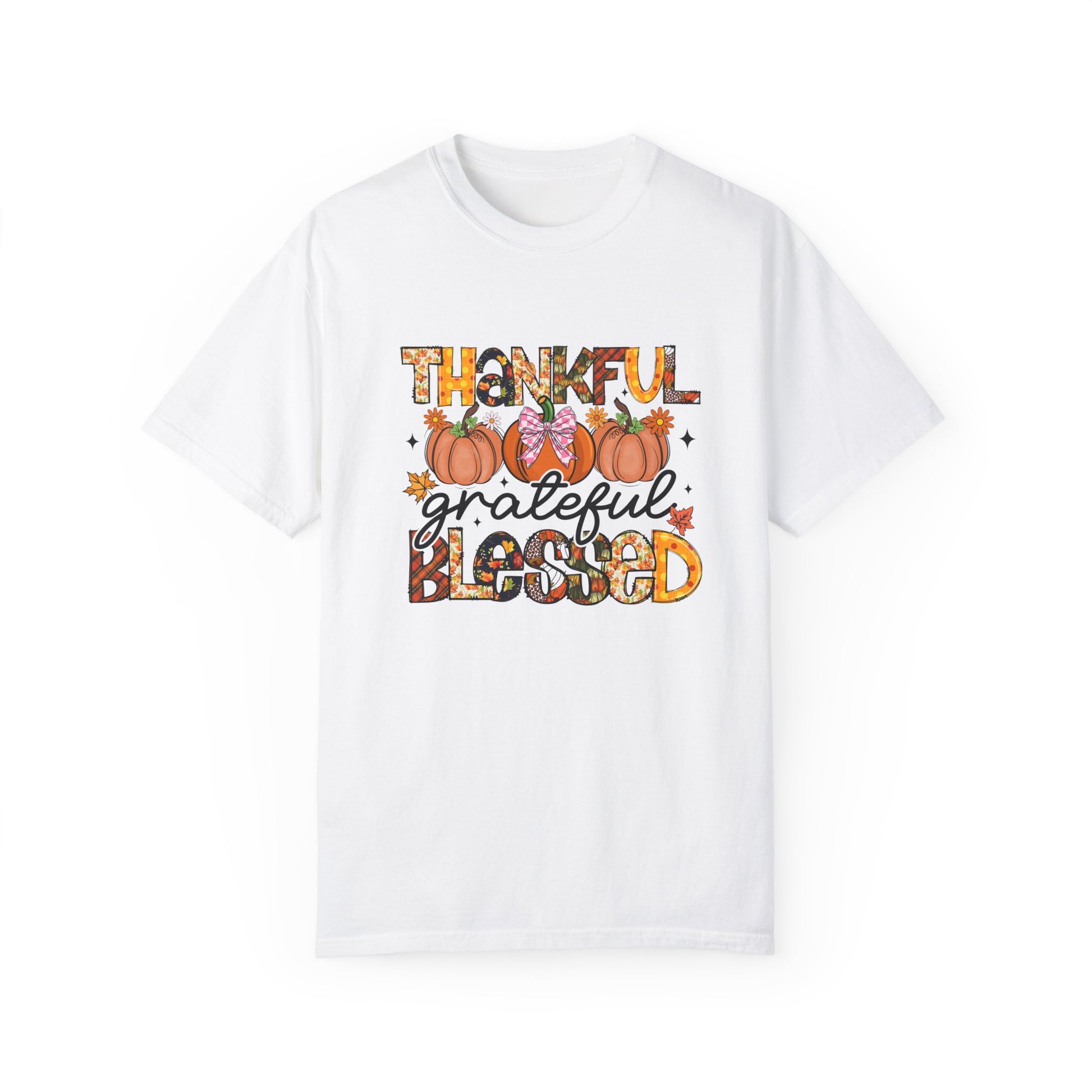 Thankful Grateful Blessed Unisex Garment-Dyed T-shirt