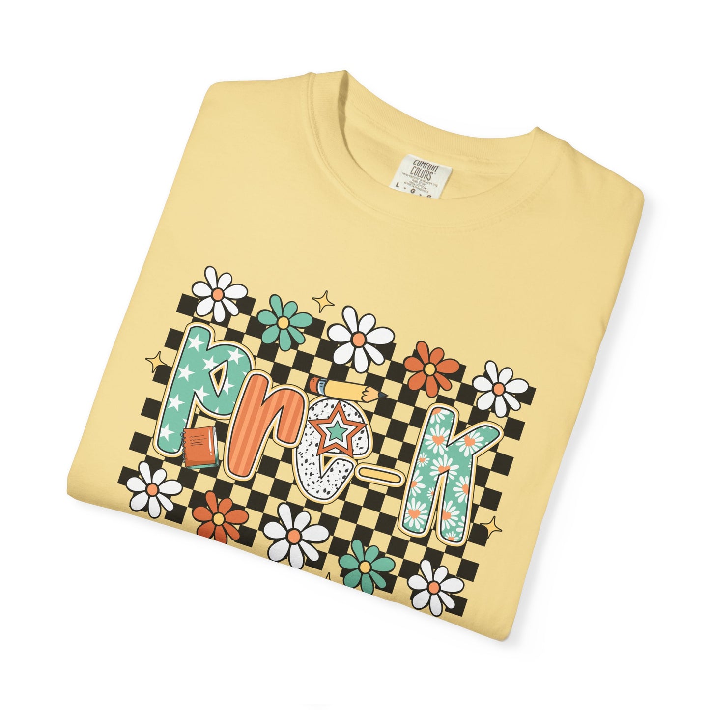 Prek Teacher Retro Shirt, Teacher Gift Tee, Unisex Garment-Dyed T-shirt, Teacher Appreciation Shirt