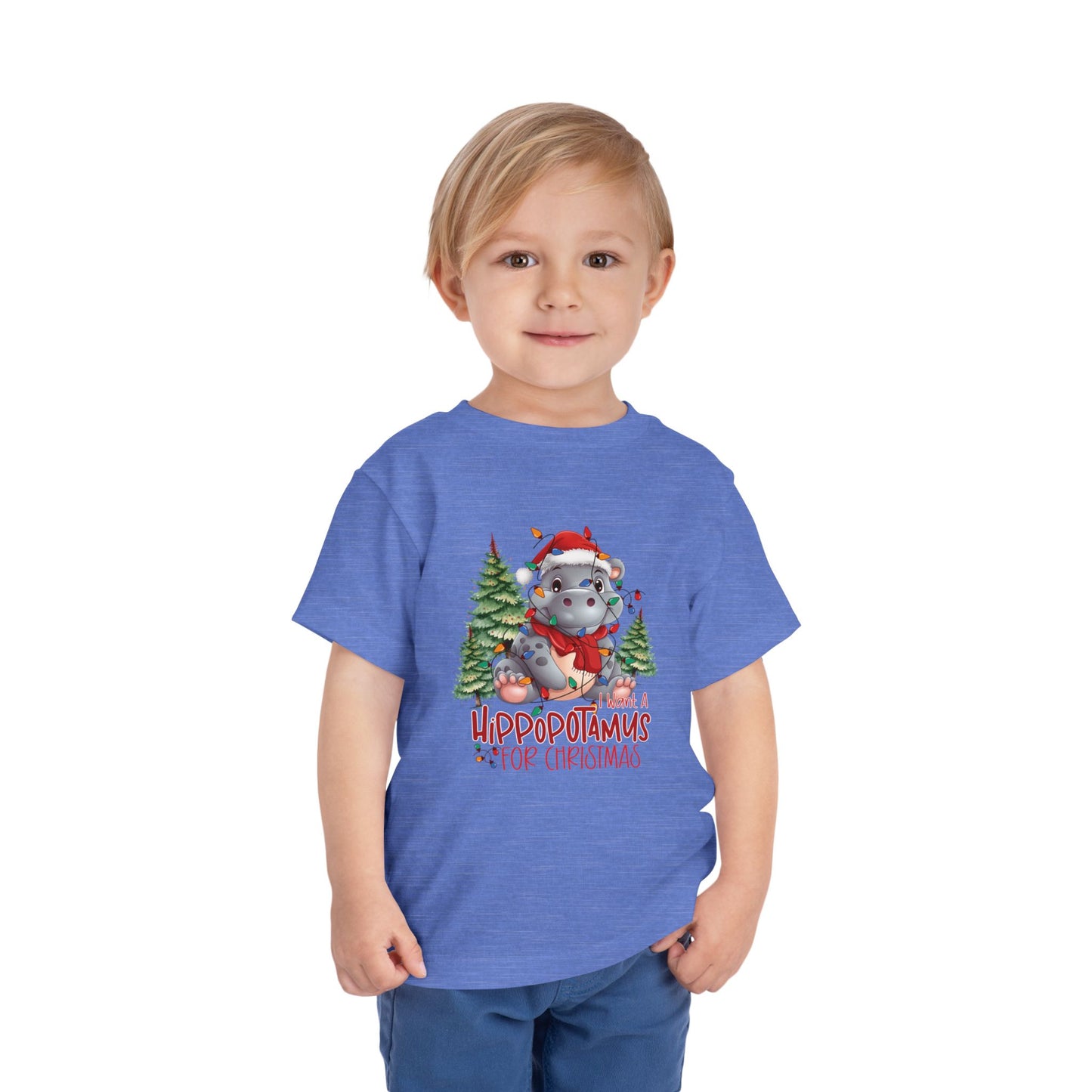 I want a hippopotamus for Christmas Toddler Short Sleeve Tee/ Bella Canvas Soft Toddler tee