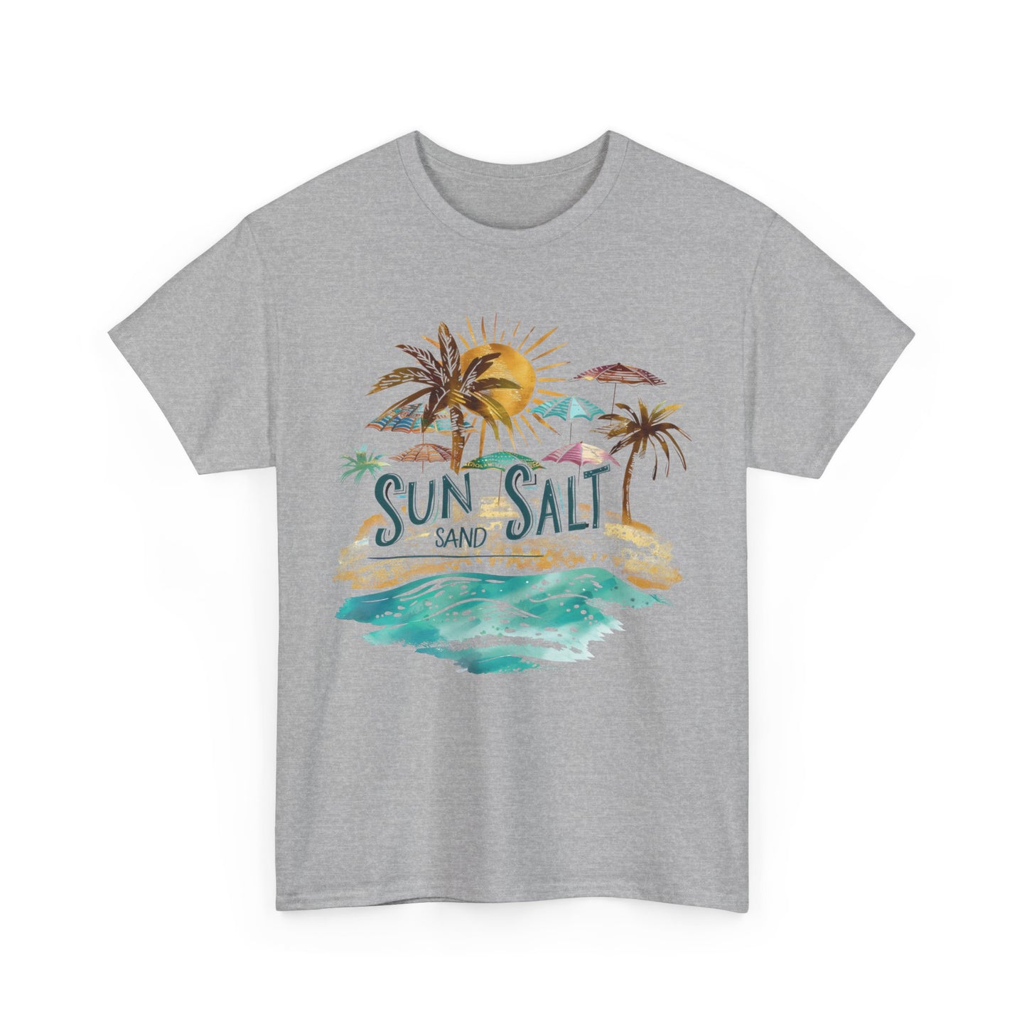 Sun, Salt & Sand Unisex Heavy Cotton Tee - Beach Lovers Shirt, Vacation T-Shirt, Summer Style