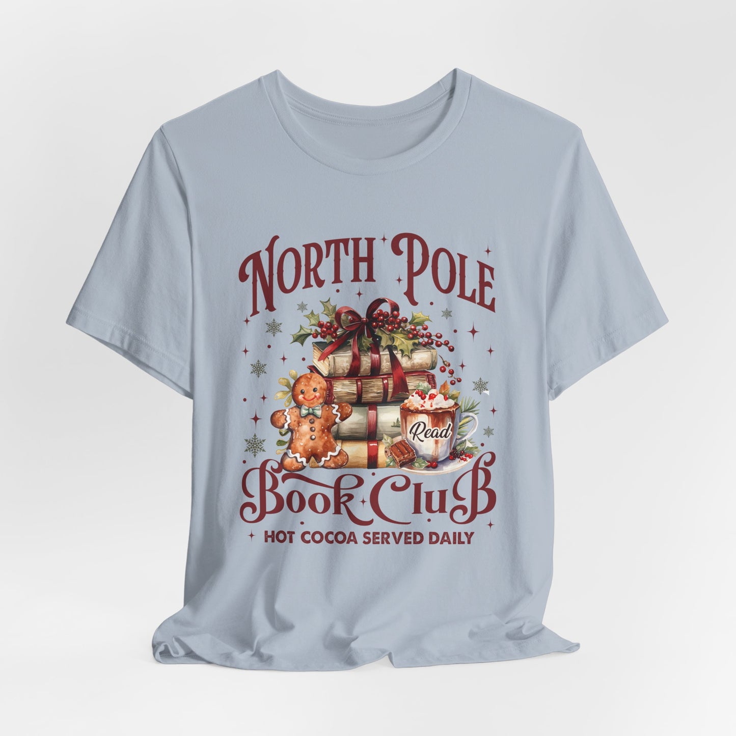 Christmas Bella Canvas Tee/North Pole T-Shirt/Reading t-shirt/Christmas Reading Tee/Book Club T-Shirt