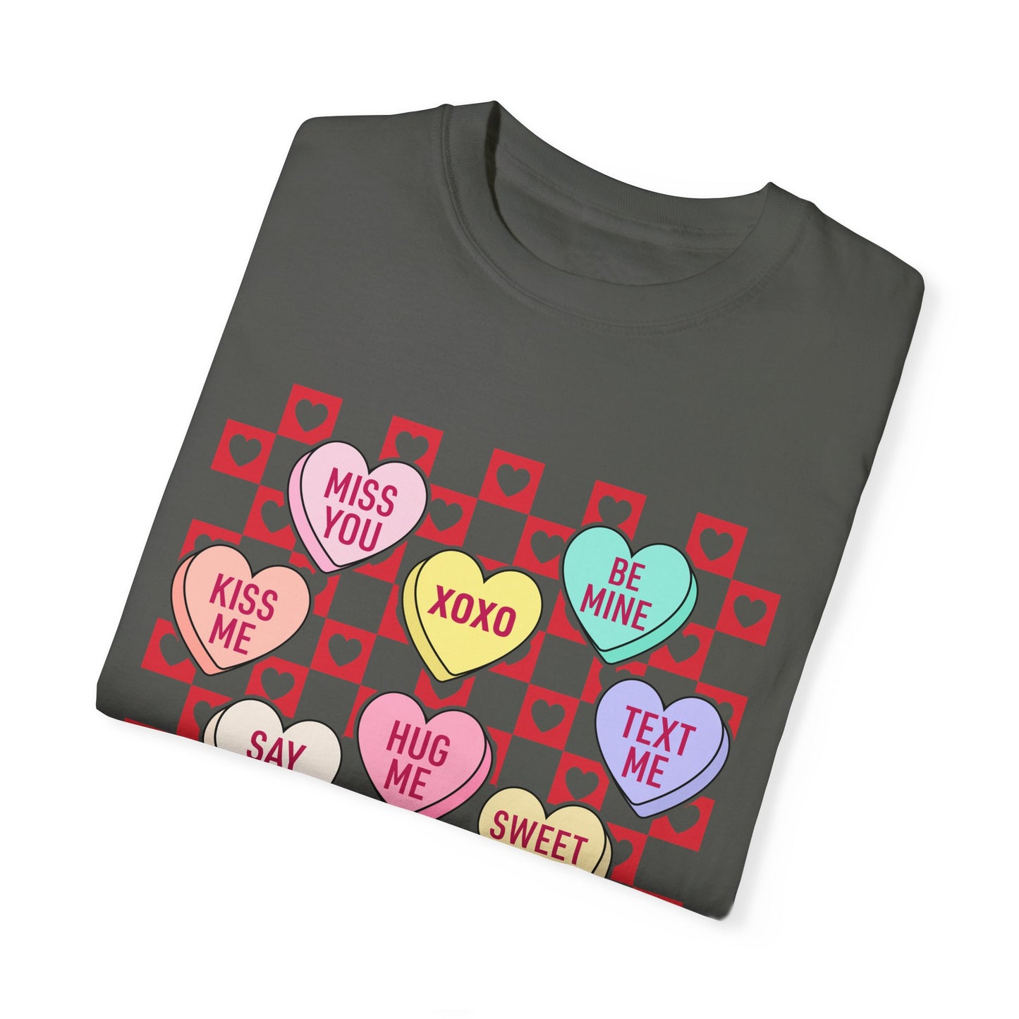 Valentines Day Unisex Garment-Dyed T-shirt, Love Heart Tee, Romantic Gift Shirt, Red Valentine Apparel, Couples Matching Top