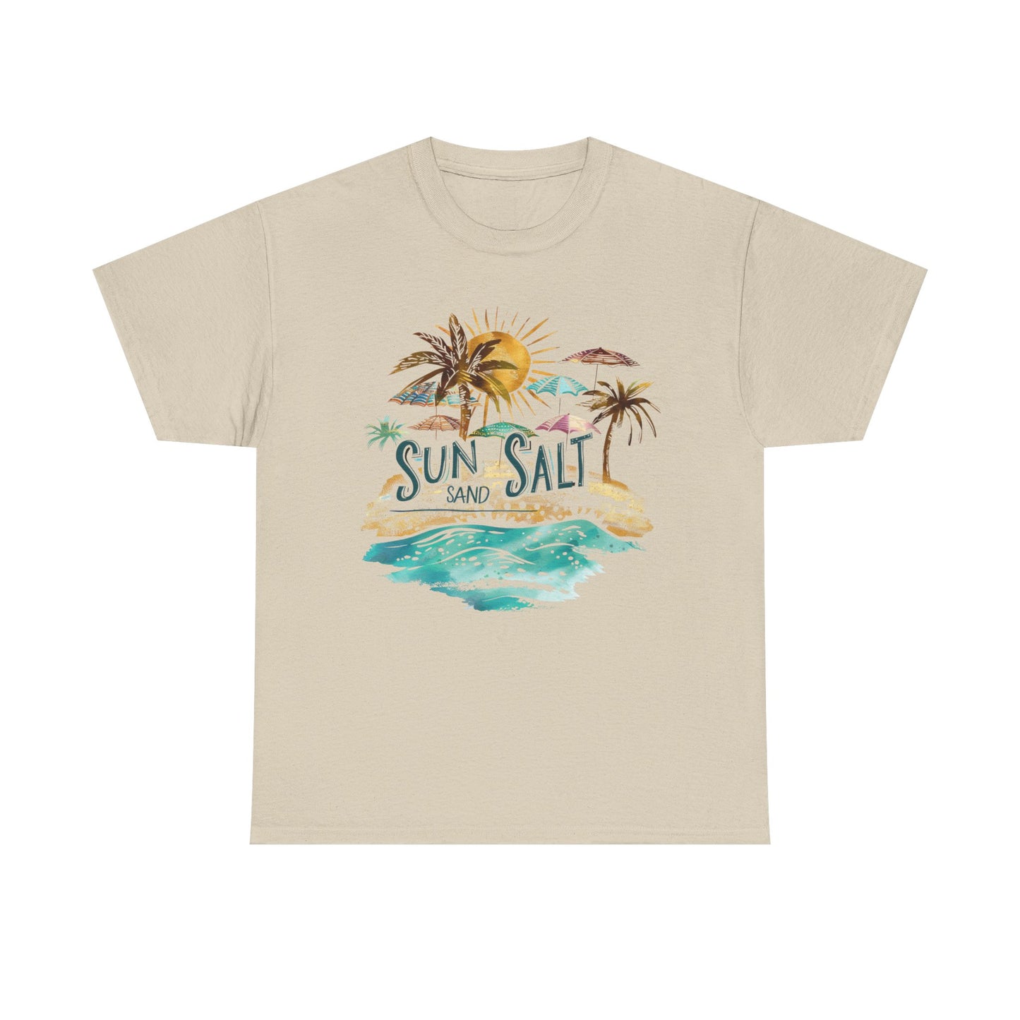 Sun, Salt & Sand Unisex Heavy Cotton Tee - Beach Lovers Shirt, Vacation T-Shirt, Summer Style