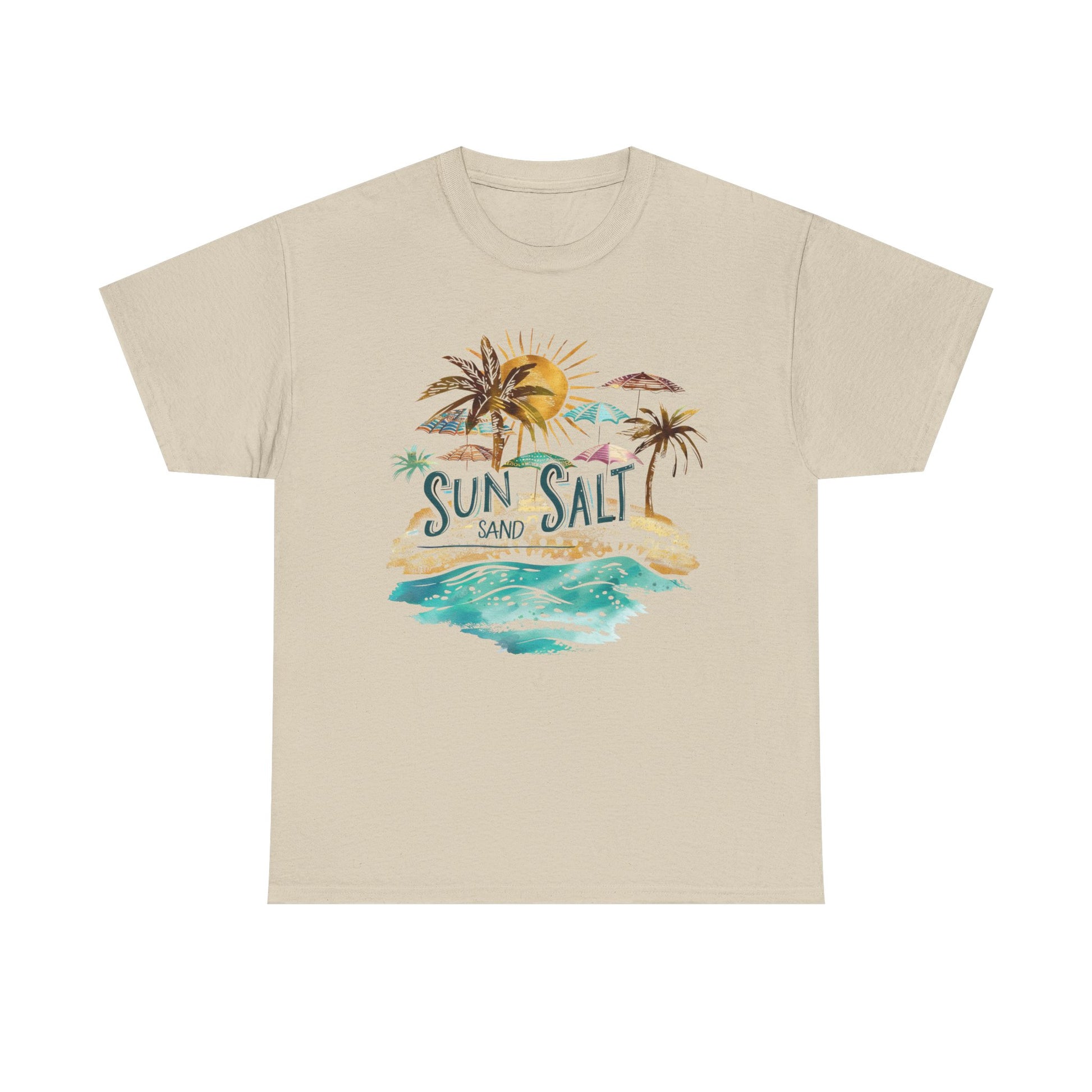 Sun, Salt & Sand Unisex Heavy Cotton Tee - Beach Lovers Shirt, Vacation T-Shirt, Summer Style
